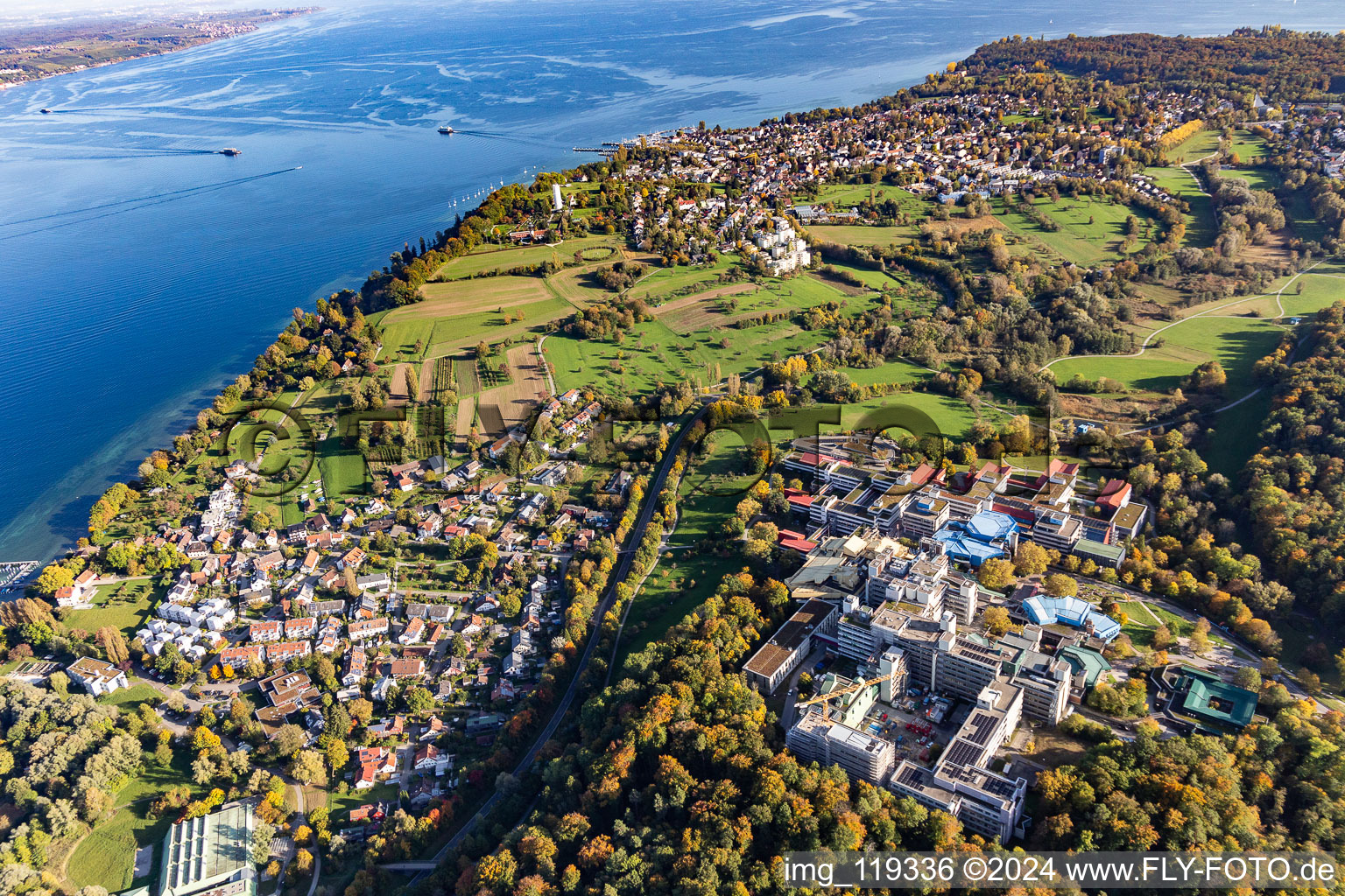 Vue aérienne de L'université Konstanz à le quartier Egg in Konstanz dans le département Bade-Wurtemberg, Allemagne