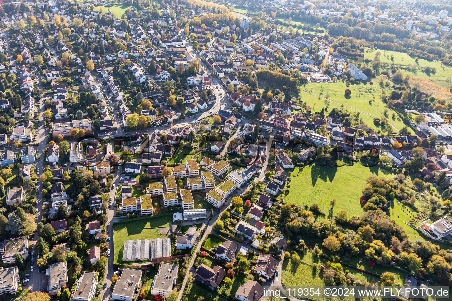 Vue aérienne de SEESIDE Trimestre-Allmannsdorf à le quartier Allmannsdorf in Konstanz dans le département Bade-Wurtemberg, Allemagne