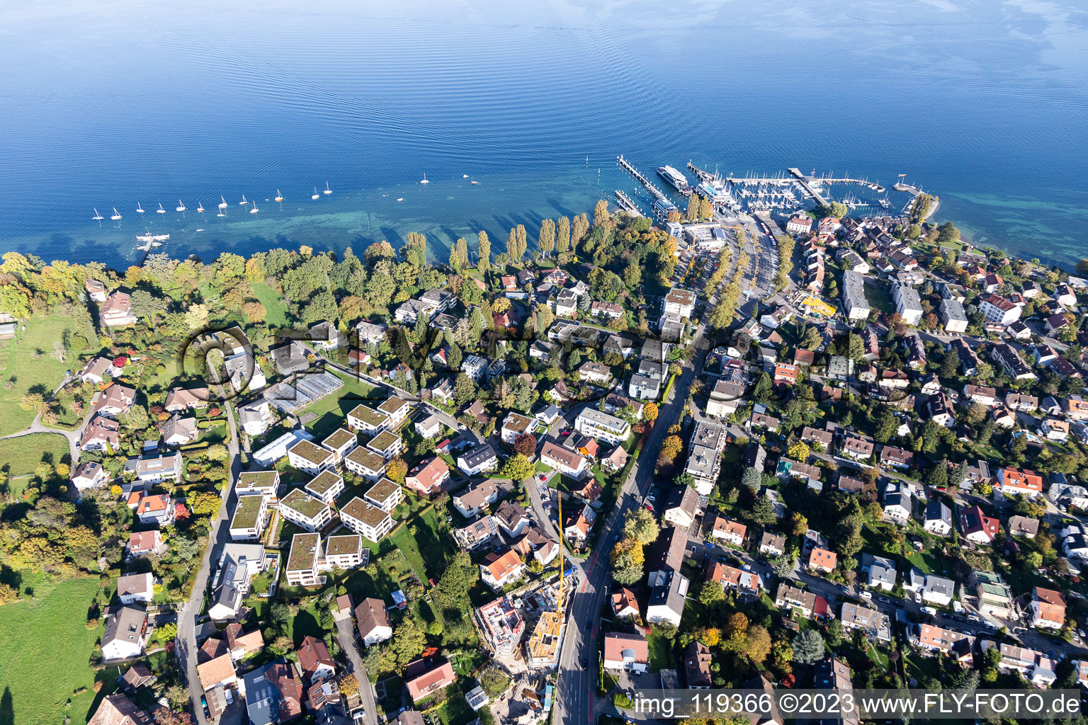 Photographie aérienne de Zones riveraines de la région du lac de Constance à le quartier Allmannsdorf in Konstanz dans le département Bade-Wurtemberg, Allemagne