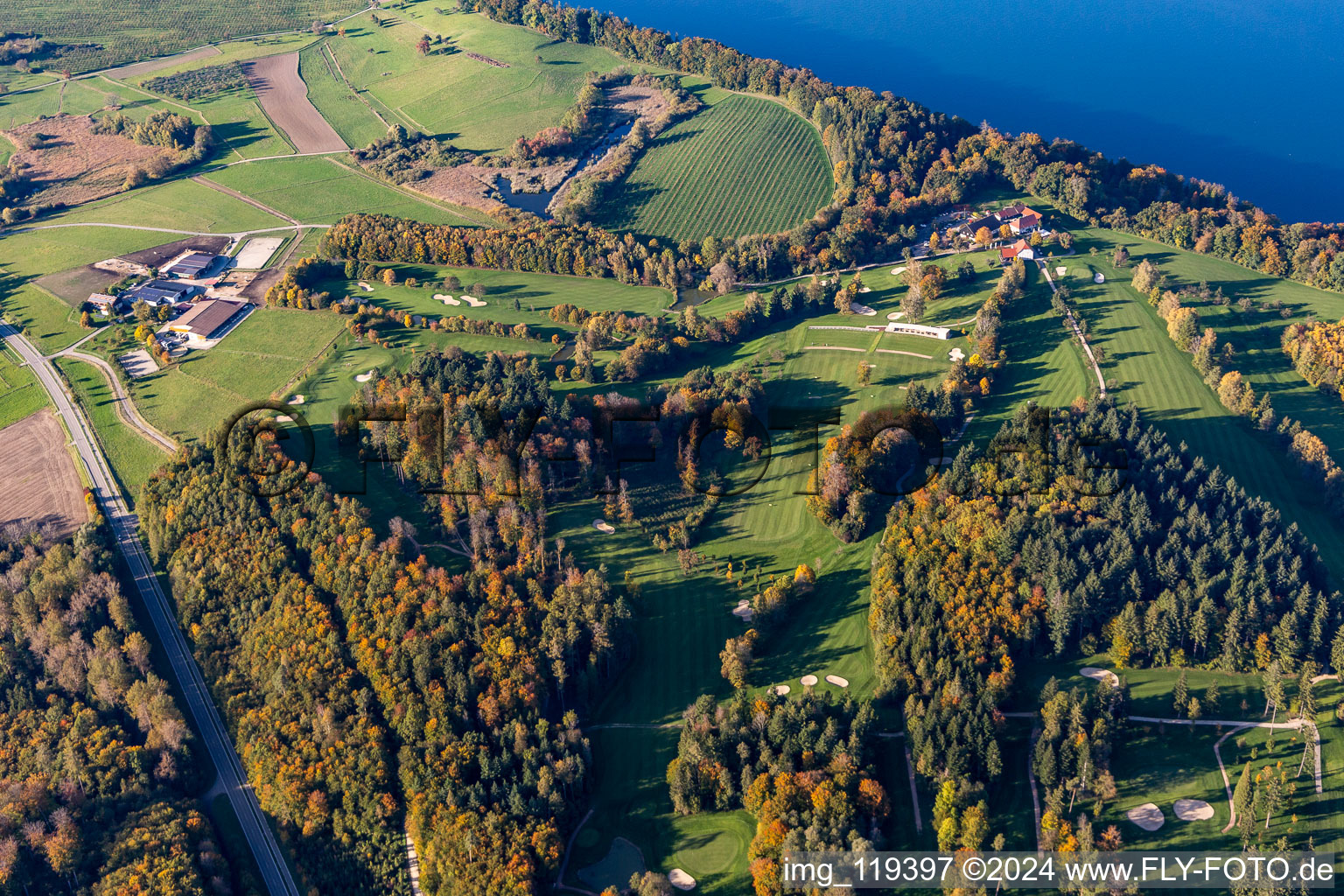 Vue aérienne de Golf Club Constance à le quartier Langenrain in Allensbach dans le département Bade-Wurtemberg, Allemagne