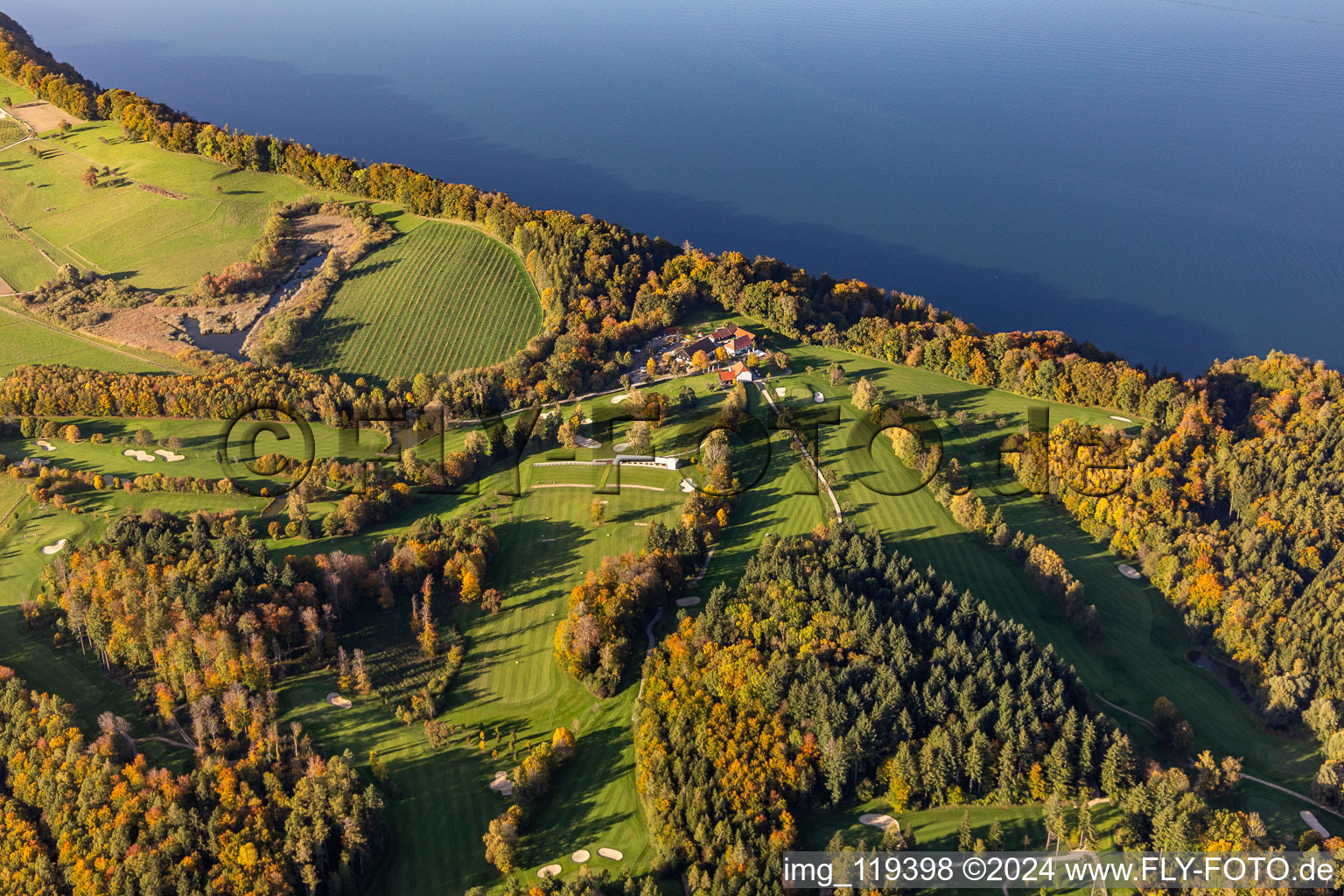 Vue aérienne de Golf Club Constance à le quartier Langenrain in Allensbach dans le département Bade-Wurtemberg, Allemagne