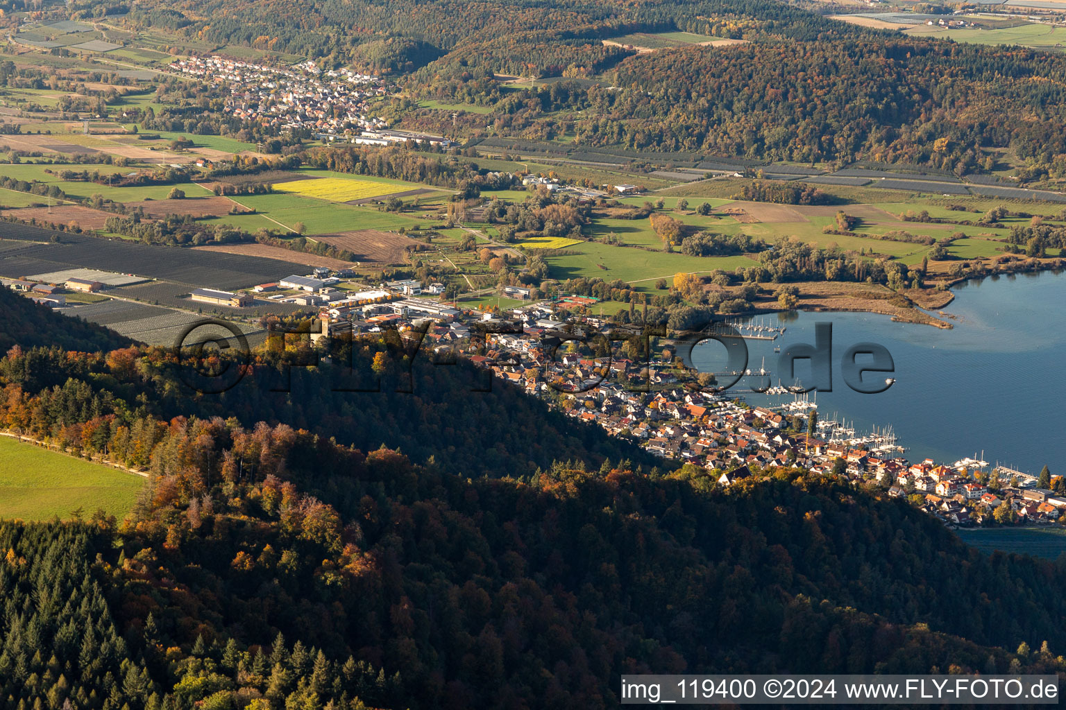 Vue aérienne de Runie Altbodman à Bodman-Ludwigshafen dans le département Bade-Wurtemberg, Allemagne