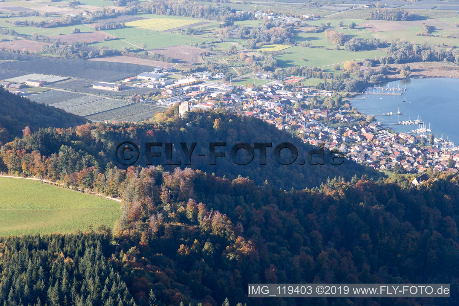 Vue aérienne de Runie Altbodman à Bodman-Ludwigshafen dans le département Bade-Wurtemberg, Allemagne