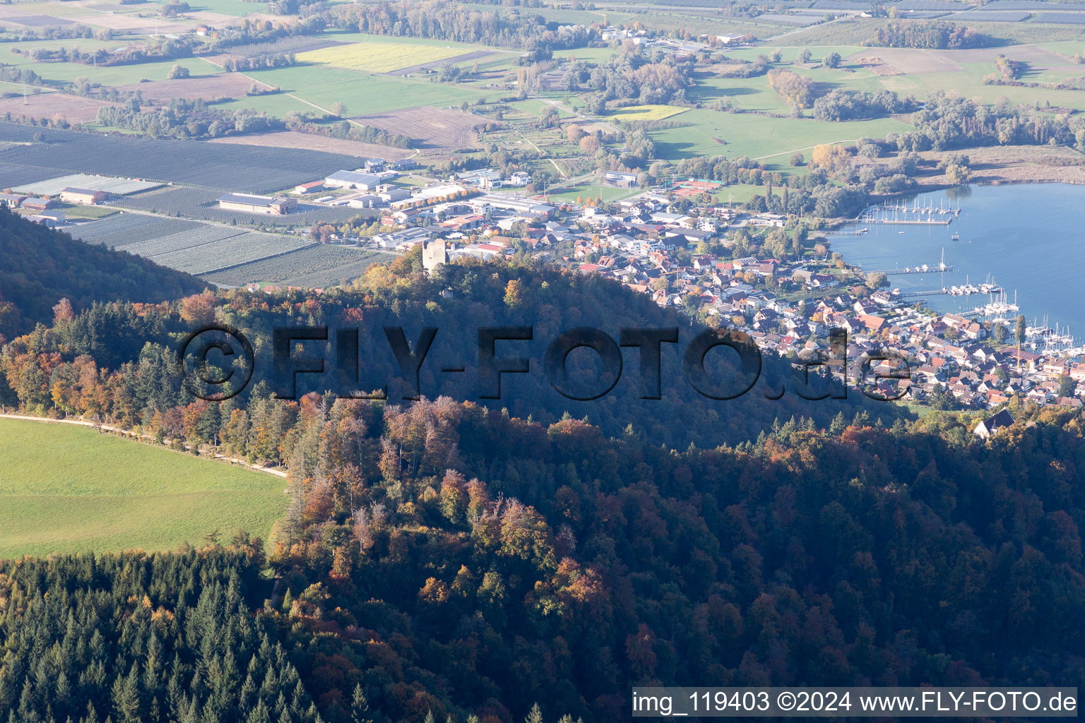 Vue aérienne de Runie Altbodman à Bodman-Ludwigshafen dans le département Bade-Wurtemberg, Allemagne