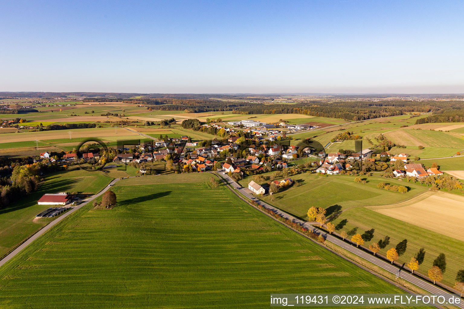 Vue aérienne de Quartier Krumbach in Sauldorf dans le département Bade-Wurtemberg, Allemagne