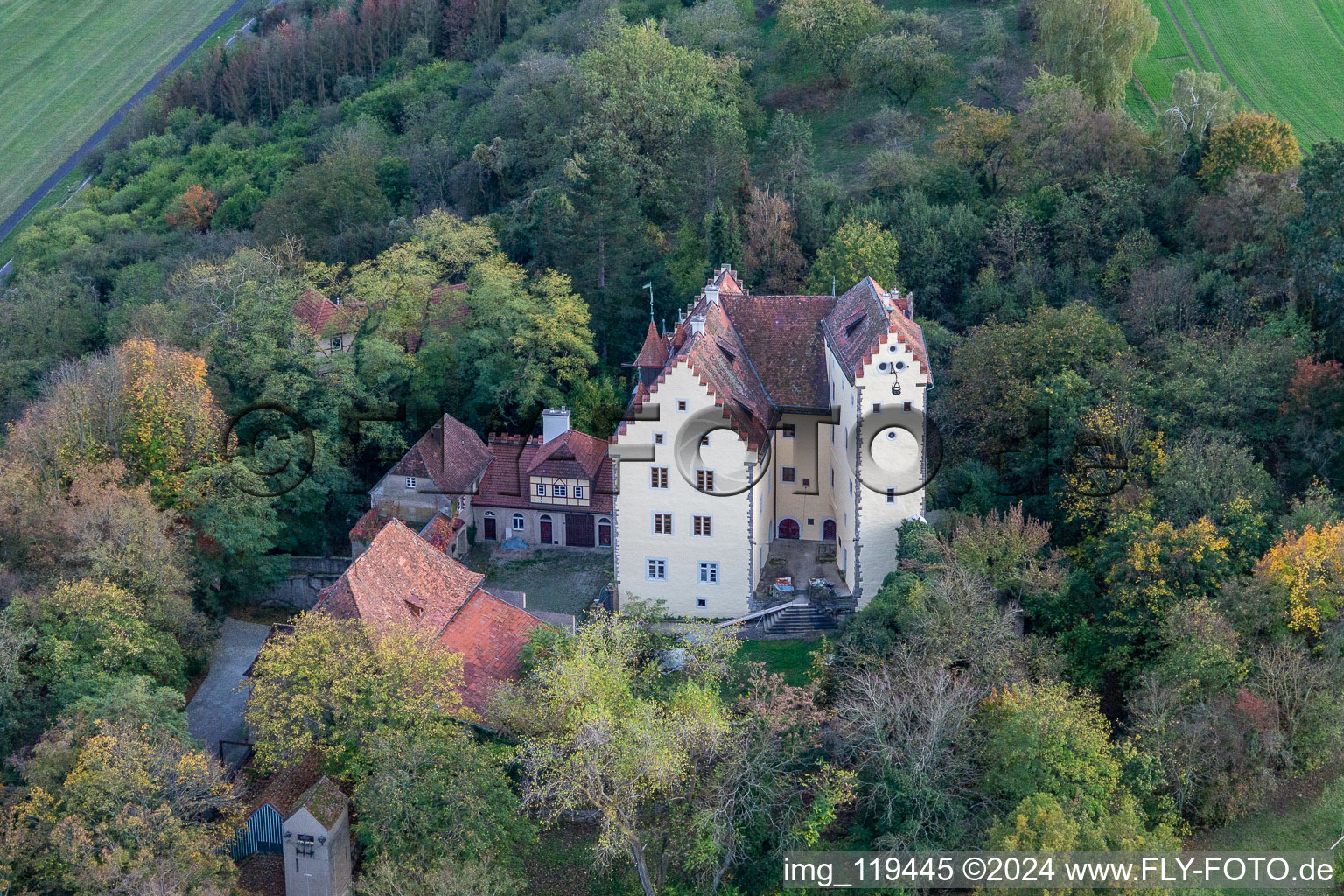 Photographie aérienne de Château de Klingenberg à Wipfeld dans le département Bavière, Allemagne