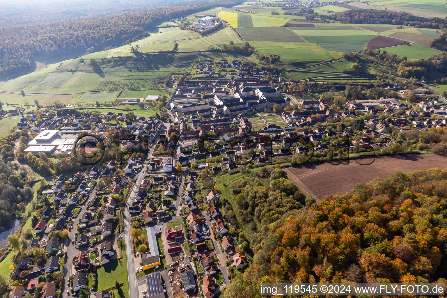 Vue aérienne de Ebrach dans le département Bavière, Allemagne