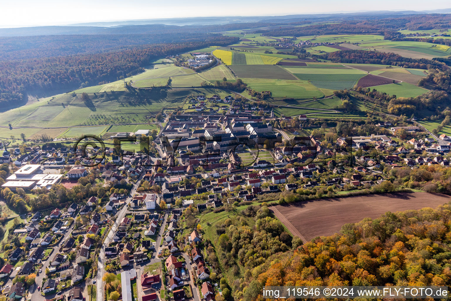 Vue aérienne de Ebrach dans le département Bavière, Allemagne