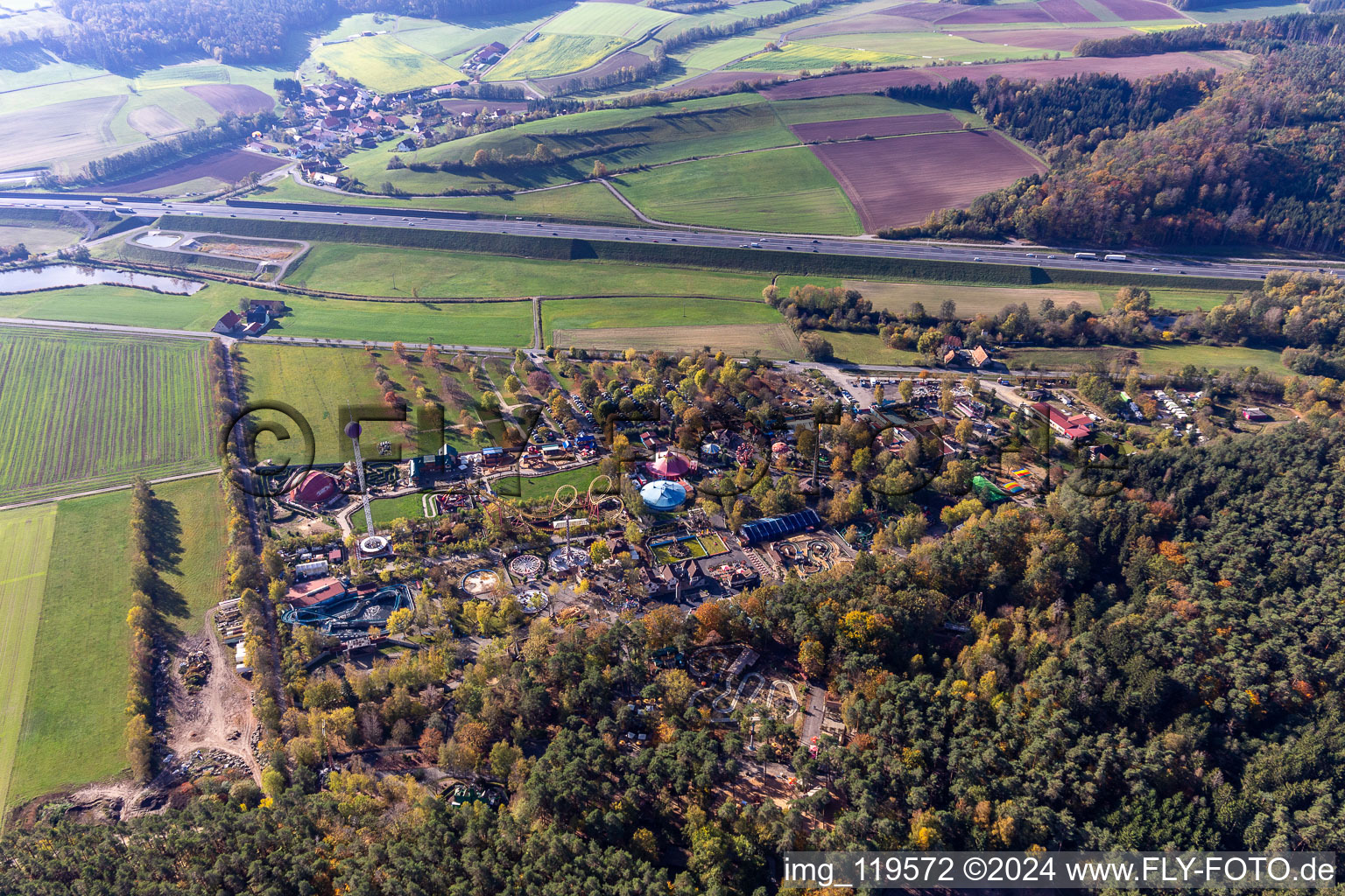 Vue aérienne de Terrain de loisirs Geiselwind à Geiselwind dans le département Bavière, Allemagne