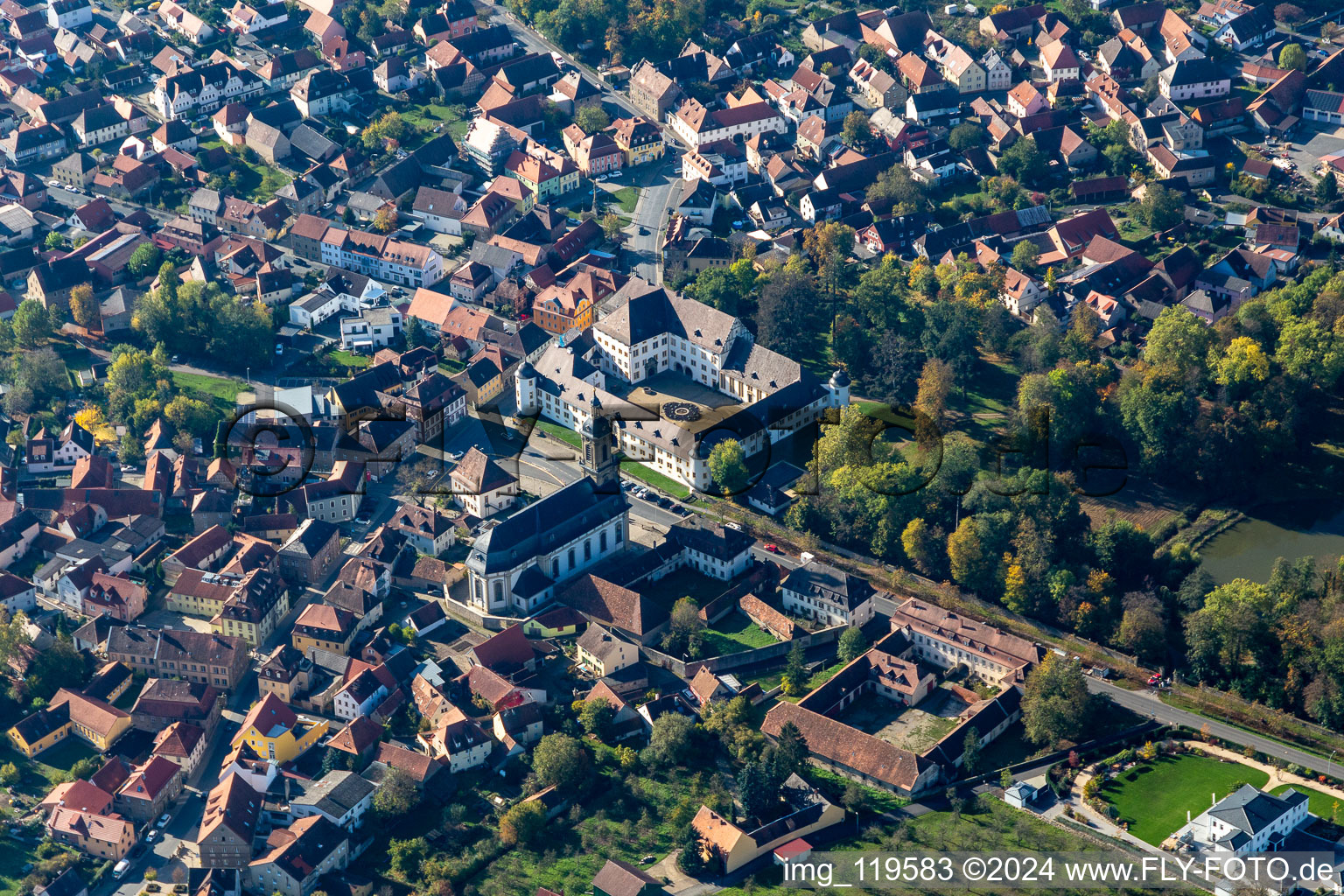 Wiesentheid dans le département Bavière, Allemagne vue d'en haut