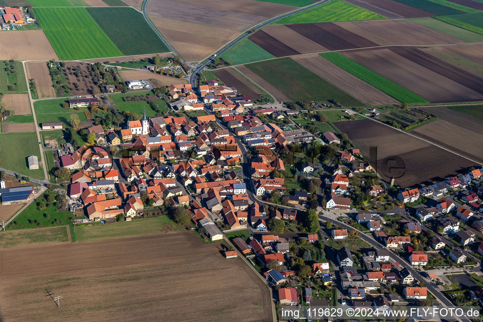 Kolitzheim dans le département Bavière, Allemagne d'en haut