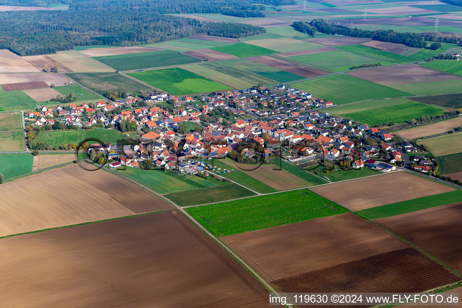 Photographie aérienne de Quartier Gernach in Kolitzheim dans le département Bavière, Allemagne