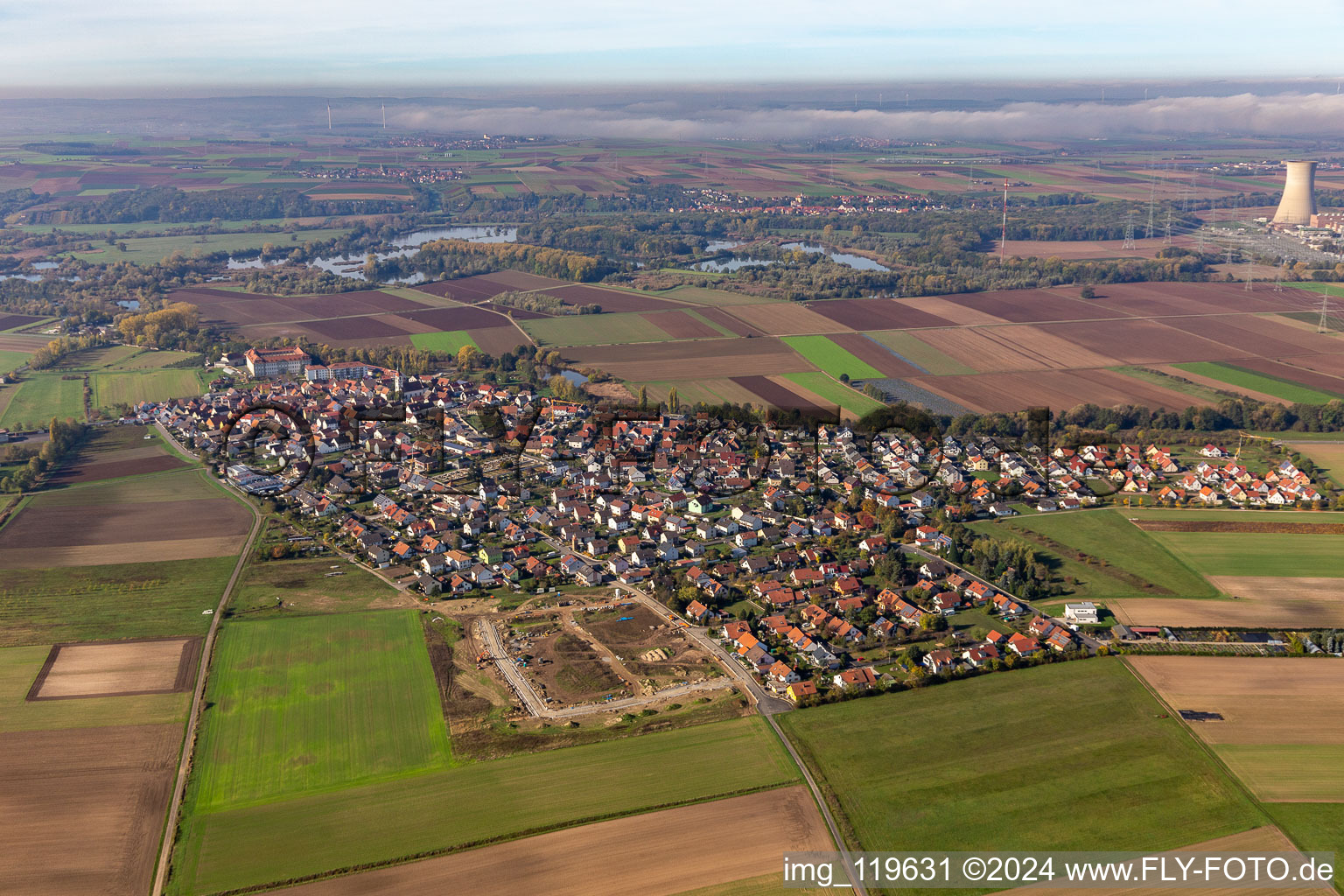 Quartier Heidenfeld in Röthlein dans le département Bavière, Allemagne d'en haut