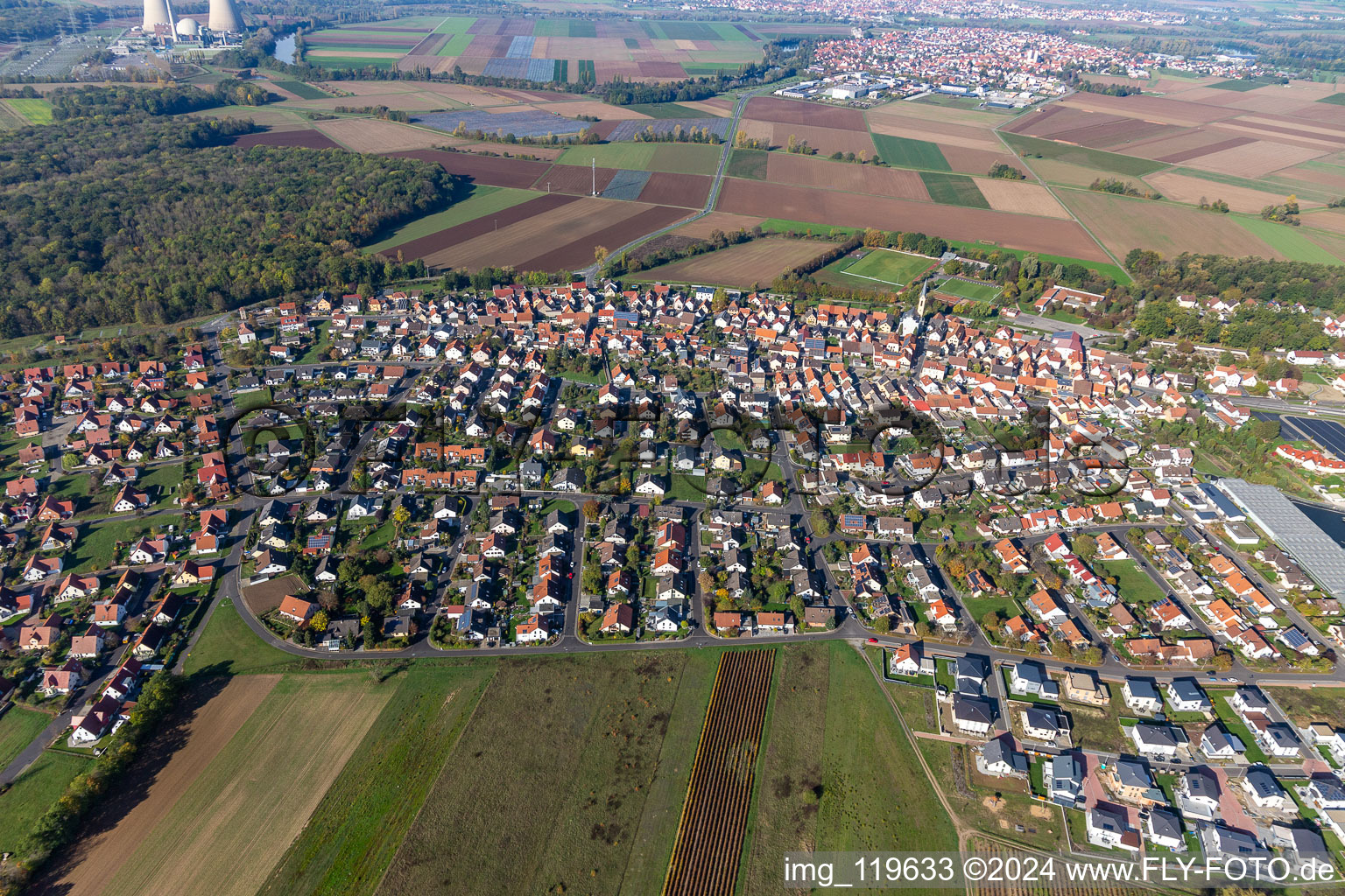 Röthlein dans le département Bavière, Allemagne hors des airs