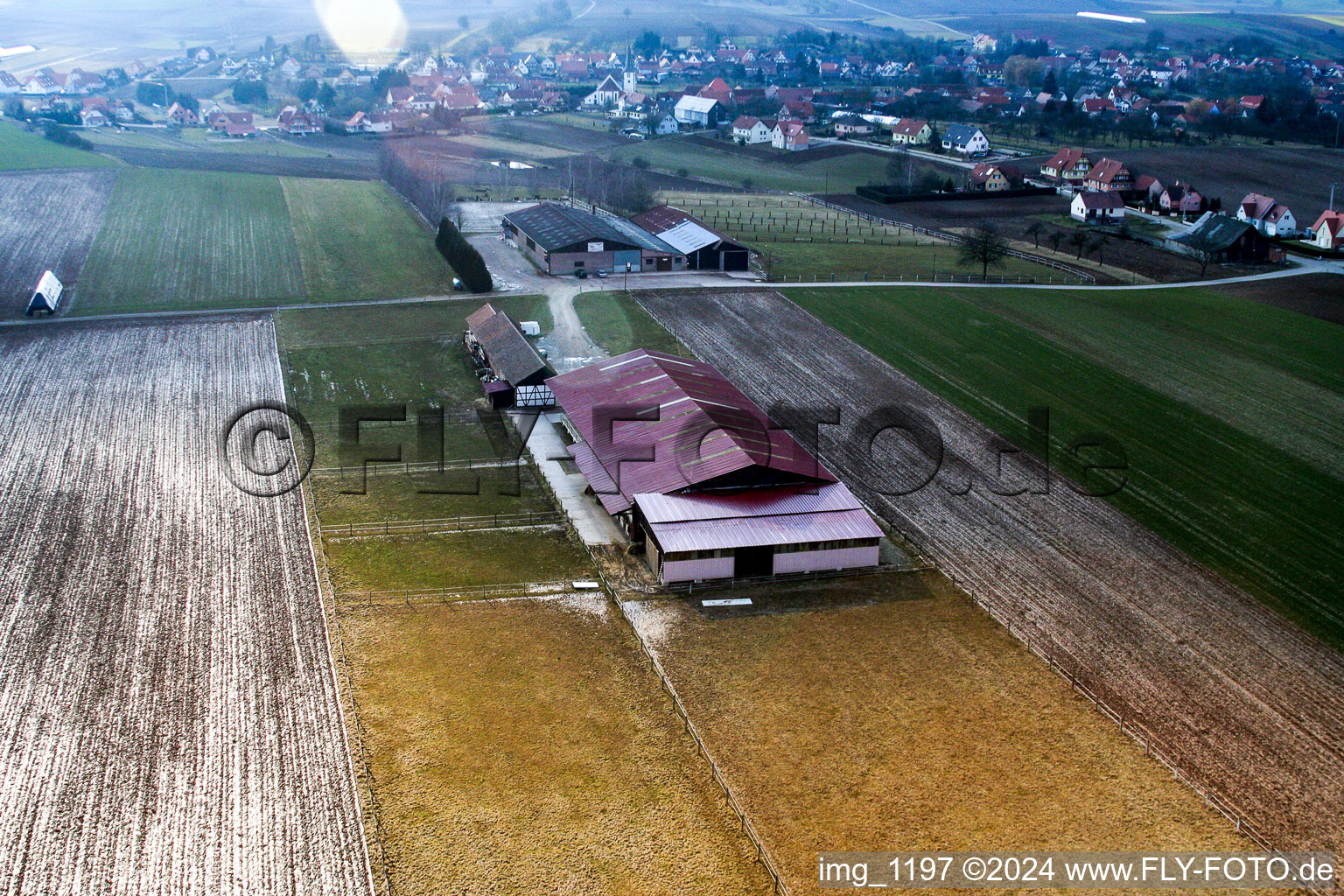 Photographie aérienne de Ranch à Seebach dans le département Bas Rhin, France