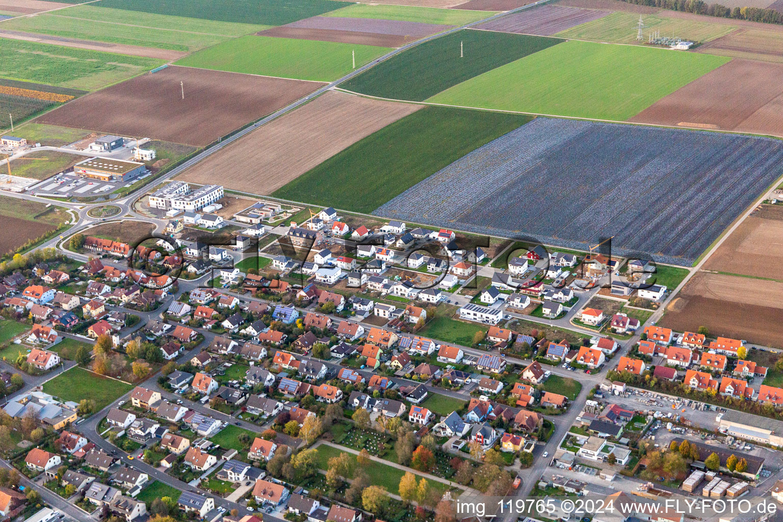 Bergtheim dans le département Bavière, Allemagne hors des airs