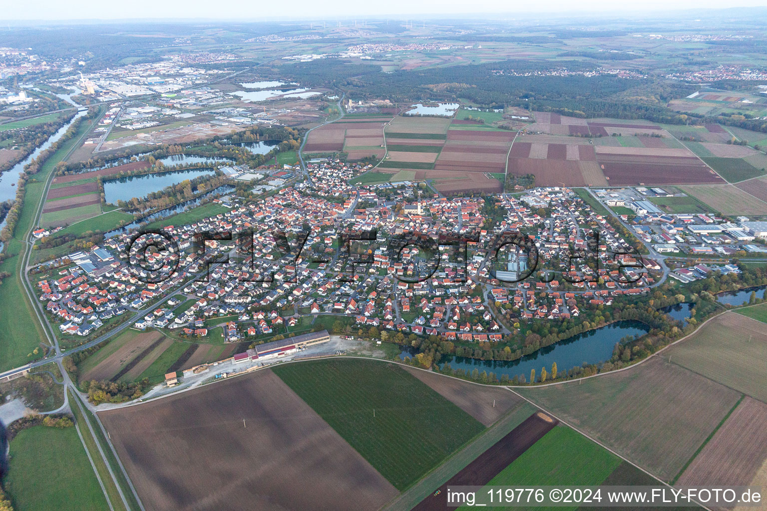 Grafenrheinfeld dans le département Bavière, Allemagne vue du ciel