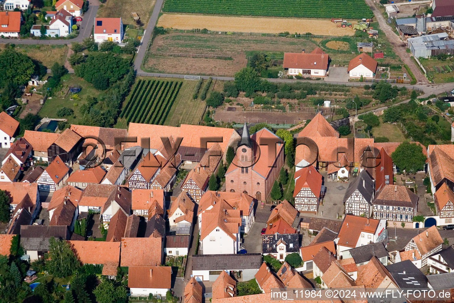 Photographie aérienne de Steinweiler dans le département Rhénanie-Palatinat, Allemagne