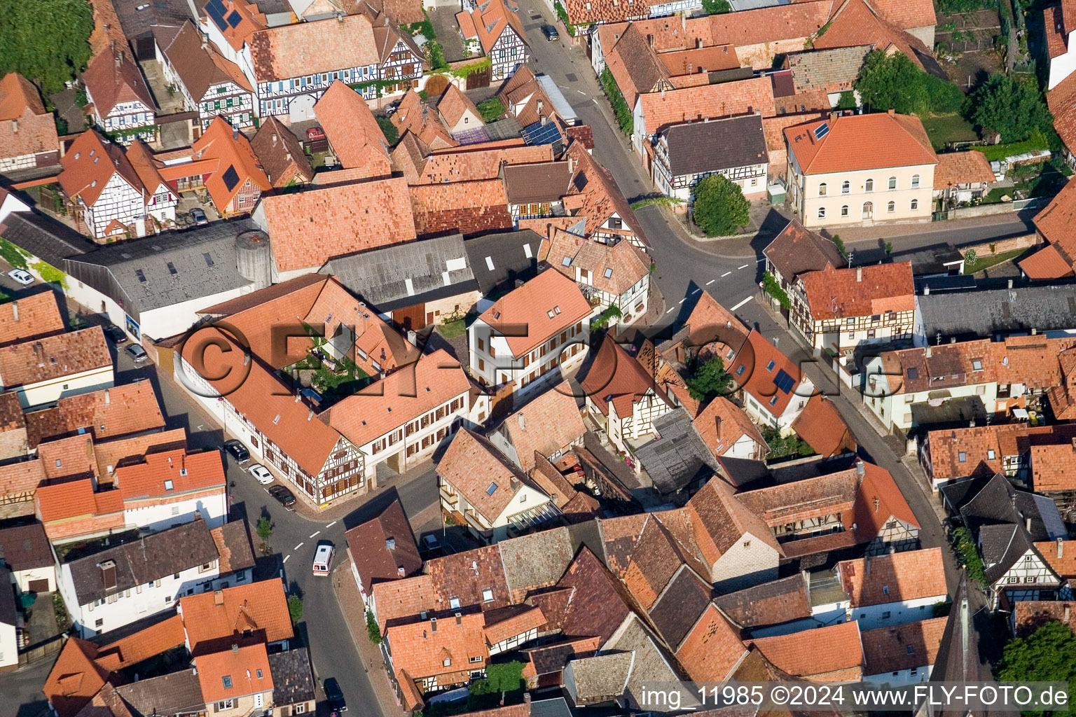 Vue oblique de Steinweiler dans le département Rhénanie-Palatinat, Allemagne