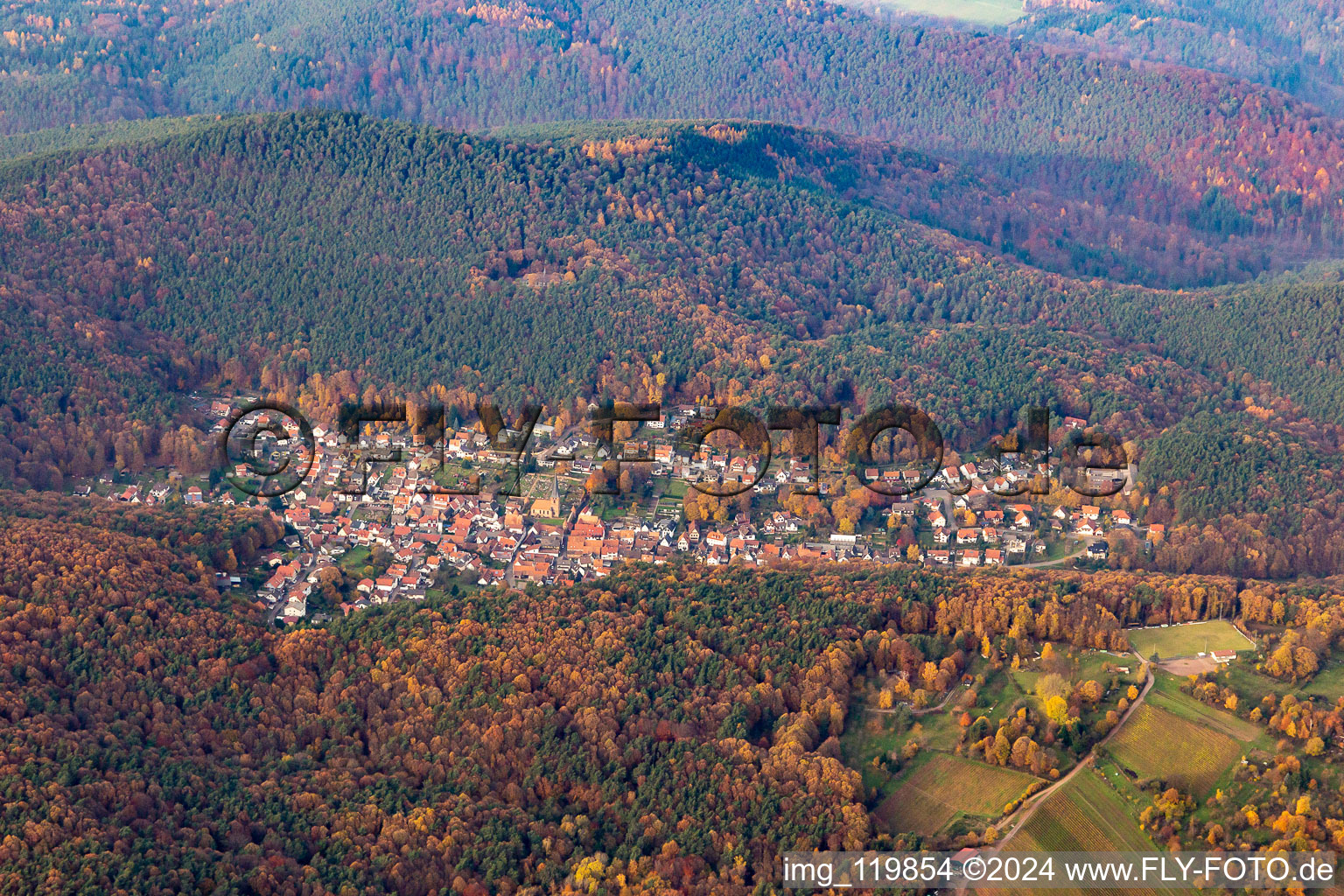 Dörrenbach dans le département Rhénanie-Palatinat, Allemagne vue d'en haut