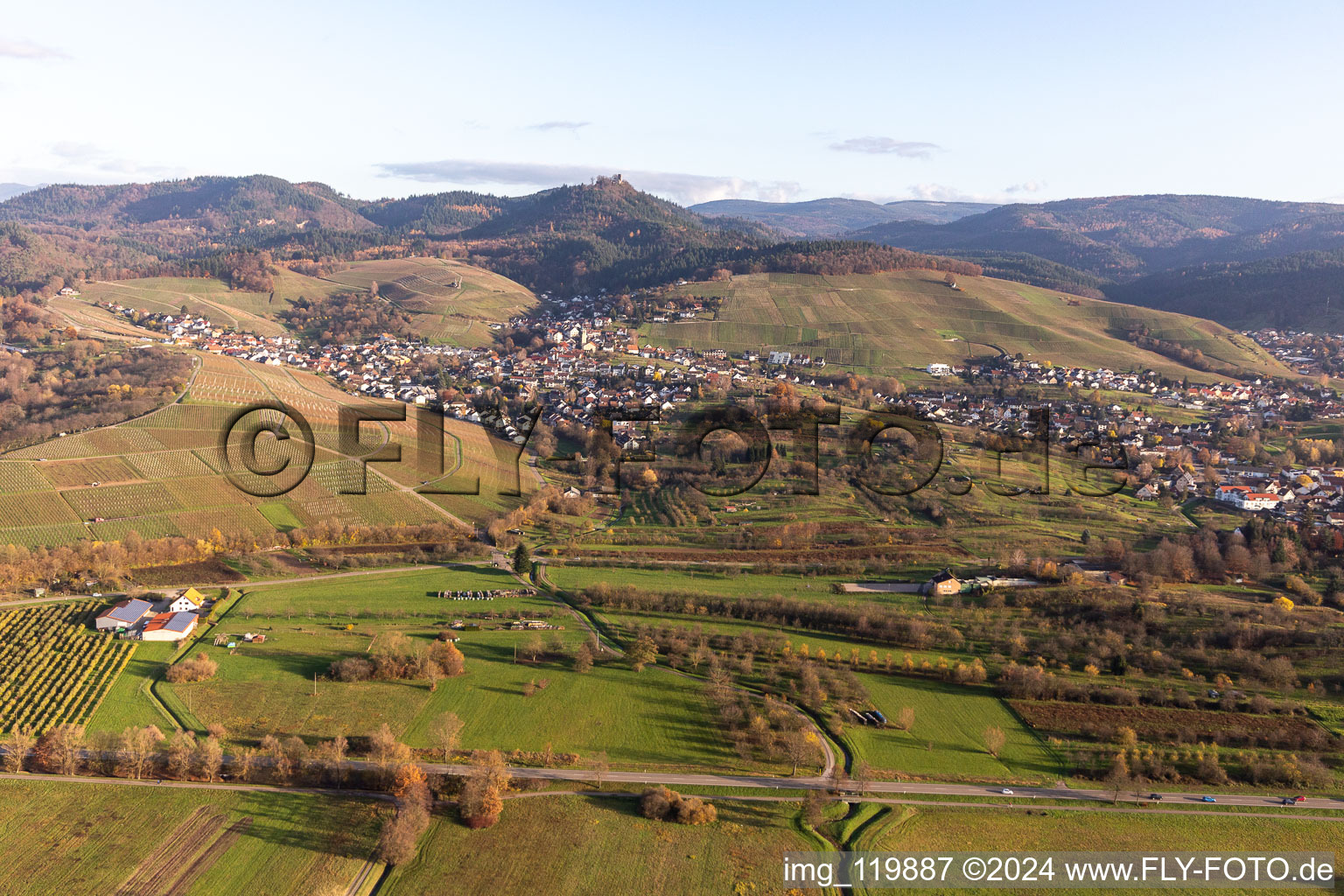 Vue aérienne de Sous le YBurg à le quartier Varnhalt in Baden-Baden dans le département Bade-Wurtemberg, Allemagne