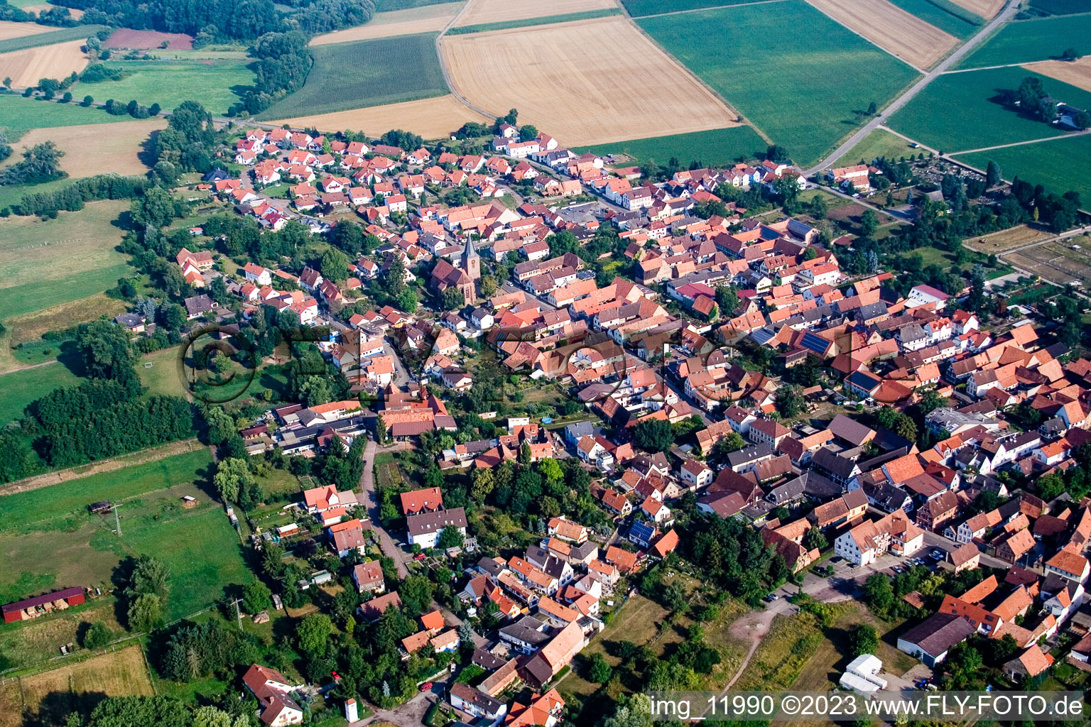 Rohrbach dans le département Rhénanie-Palatinat, Allemagne hors des airs