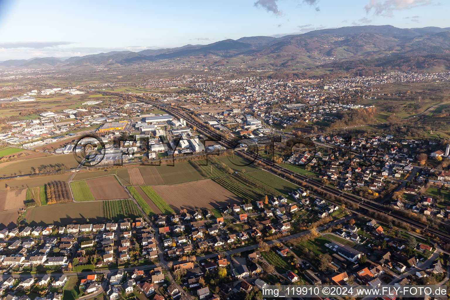 Vue aérienne de Zone industrielle W à Achern dans le département Bade-Wurtemberg, Allemagne