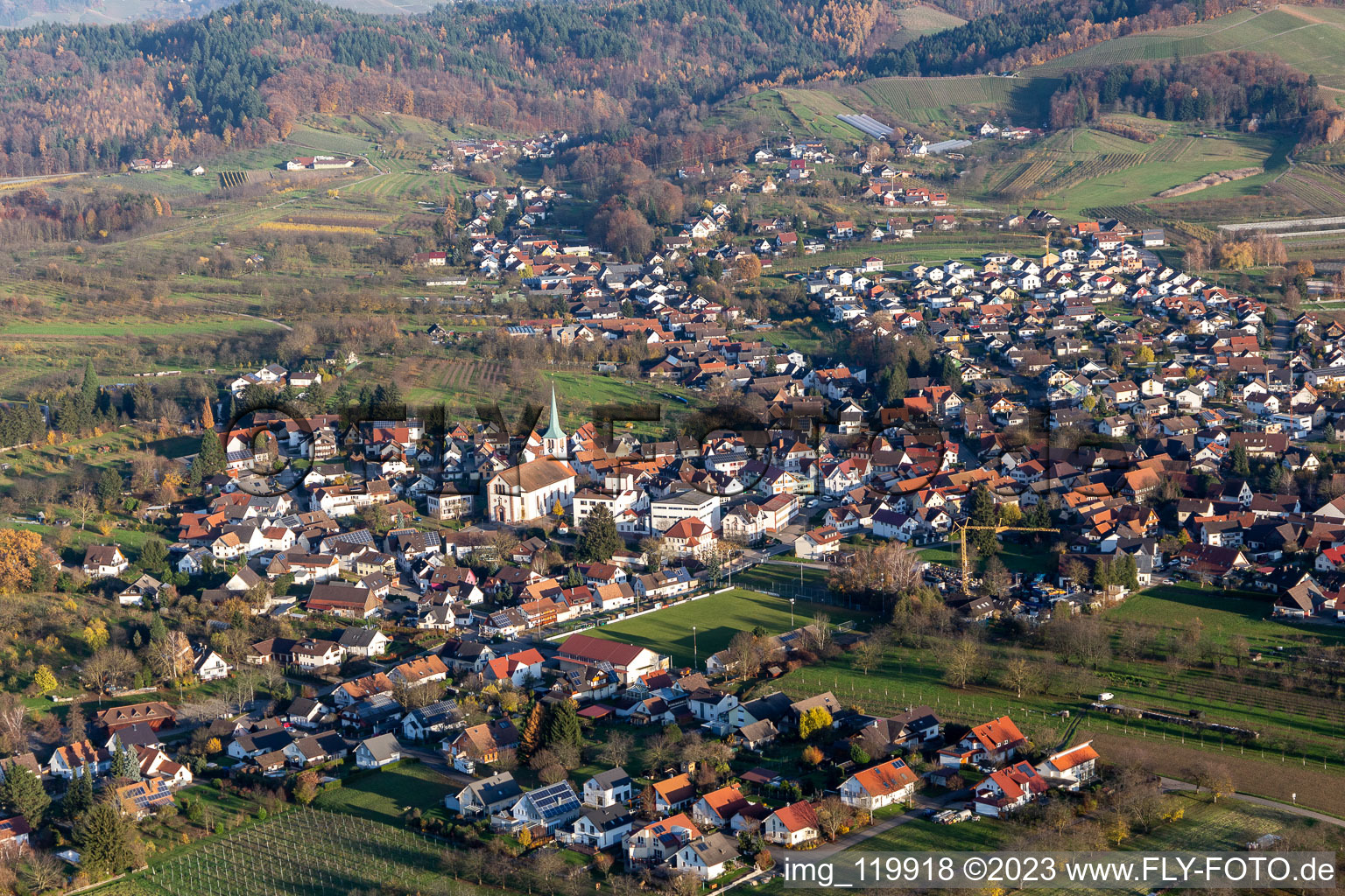Vue aérienne de Quartier Ulm in Renchen dans le département Bade-Wurtemberg, Allemagne