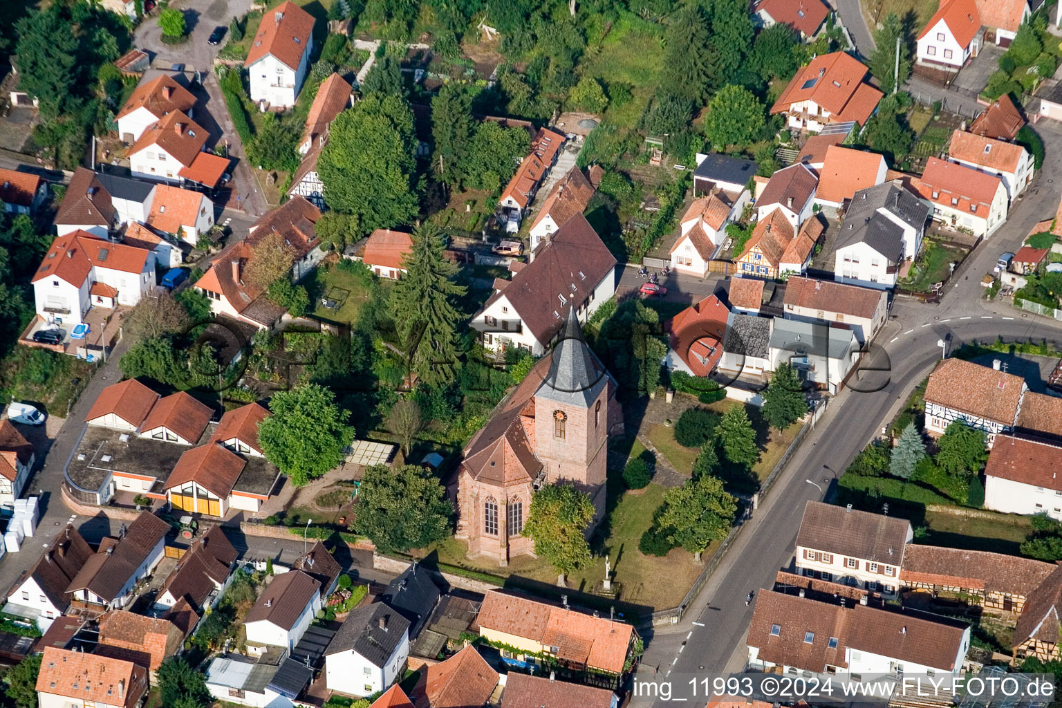 Vue d'oiseau de Rohrbach dans le département Rhénanie-Palatinat, Allemagne