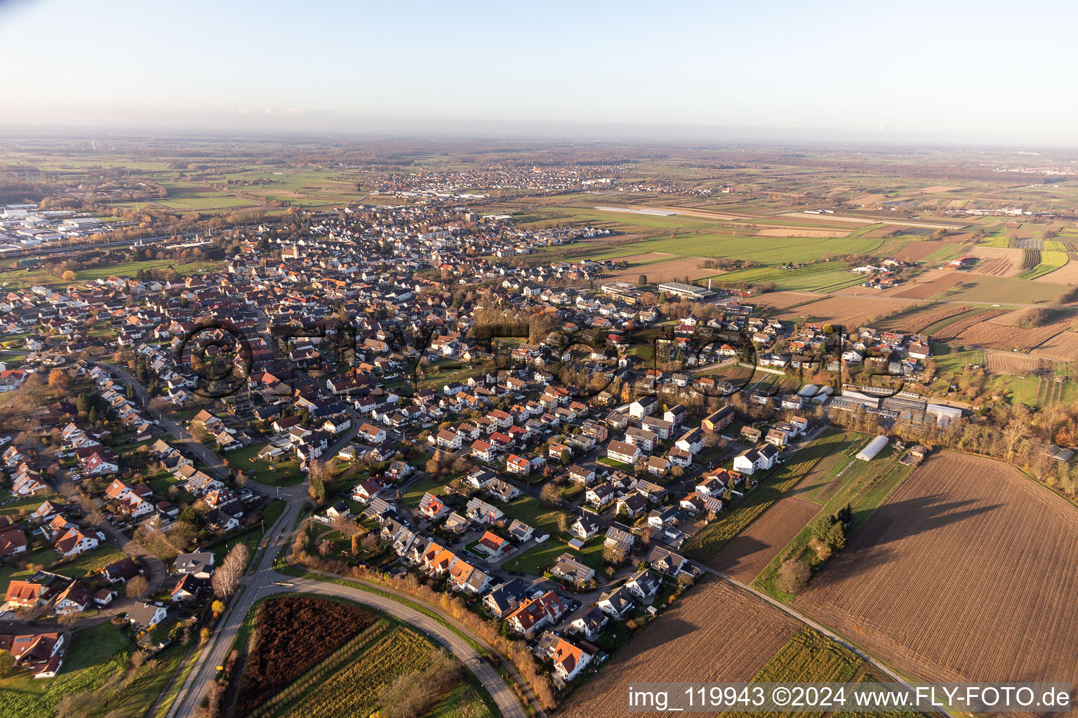 Vue aérienne de Appenweier dans le département Bade-Wurtemberg, Allemagne