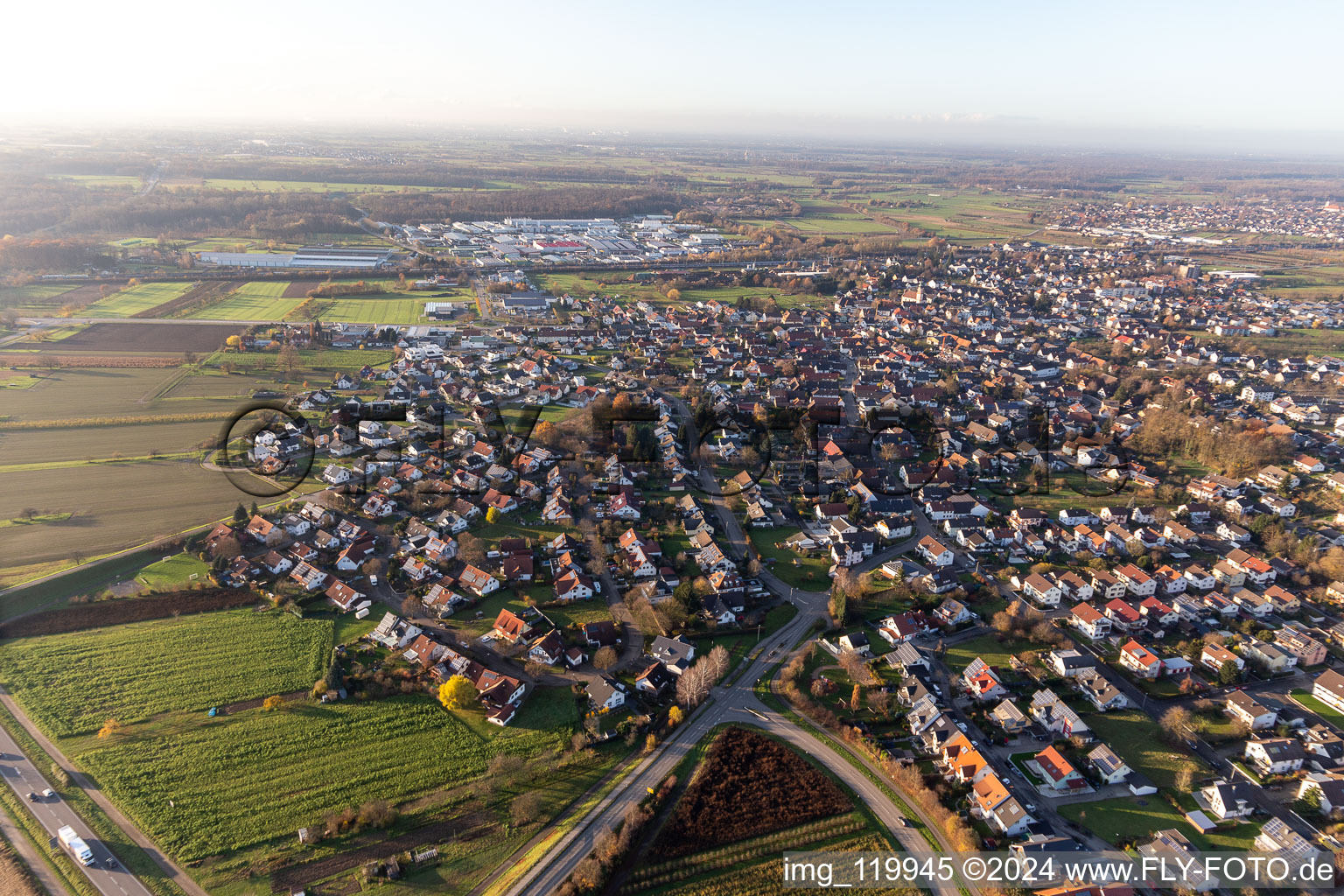 Vue aérienne de Appenweier dans le département Bade-Wurtemberg, Allemagne