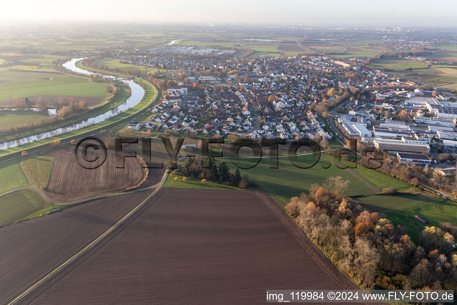 Vue aérienne de Willstätt dans le département Bade-Wurtemberg, Allemagne