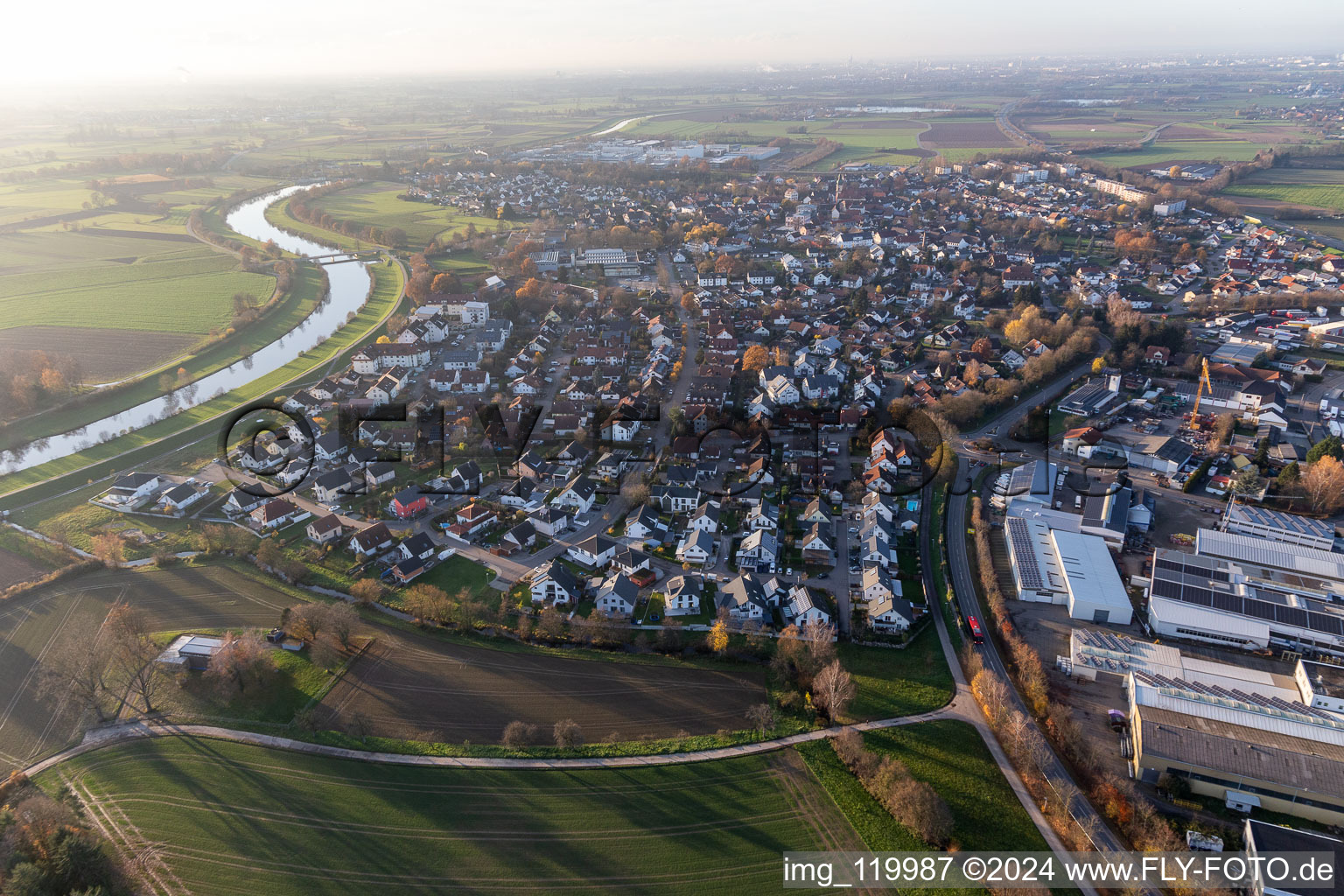 Photographie aérienne de Willstätt dans le département Bade-Wurtemberg, Allemagne