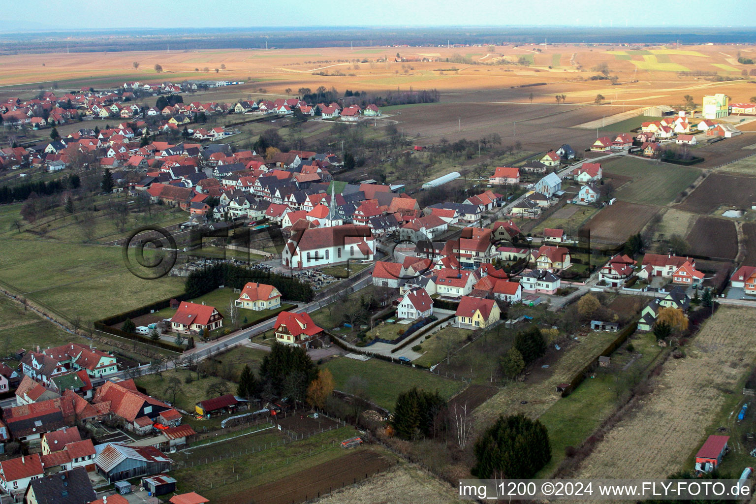 Seebach dans le département Bas Rhin, France d'en haut