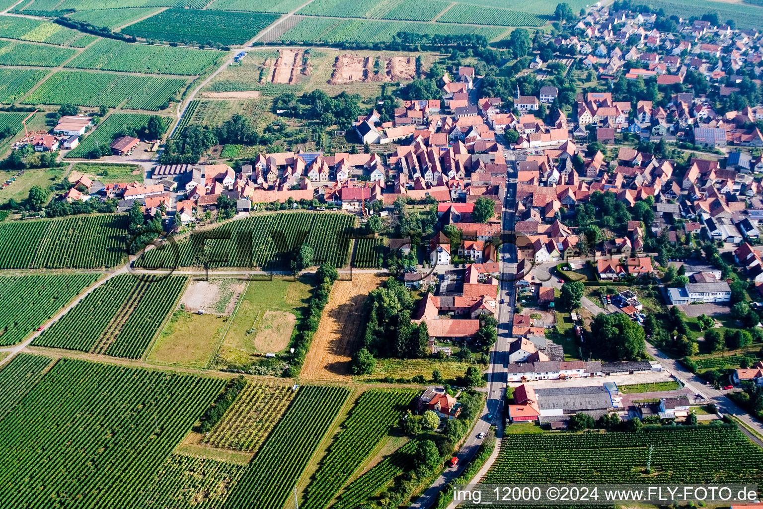 Impflingen dans le département Rhénanie-Palatinat, Allemagne du point de vue du drone