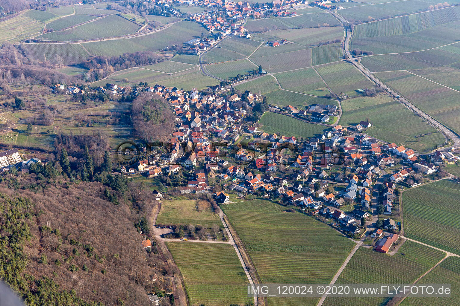 Gleisweiler dans le département Rhénanie-Palatinat, Allemagne vue d'en haut