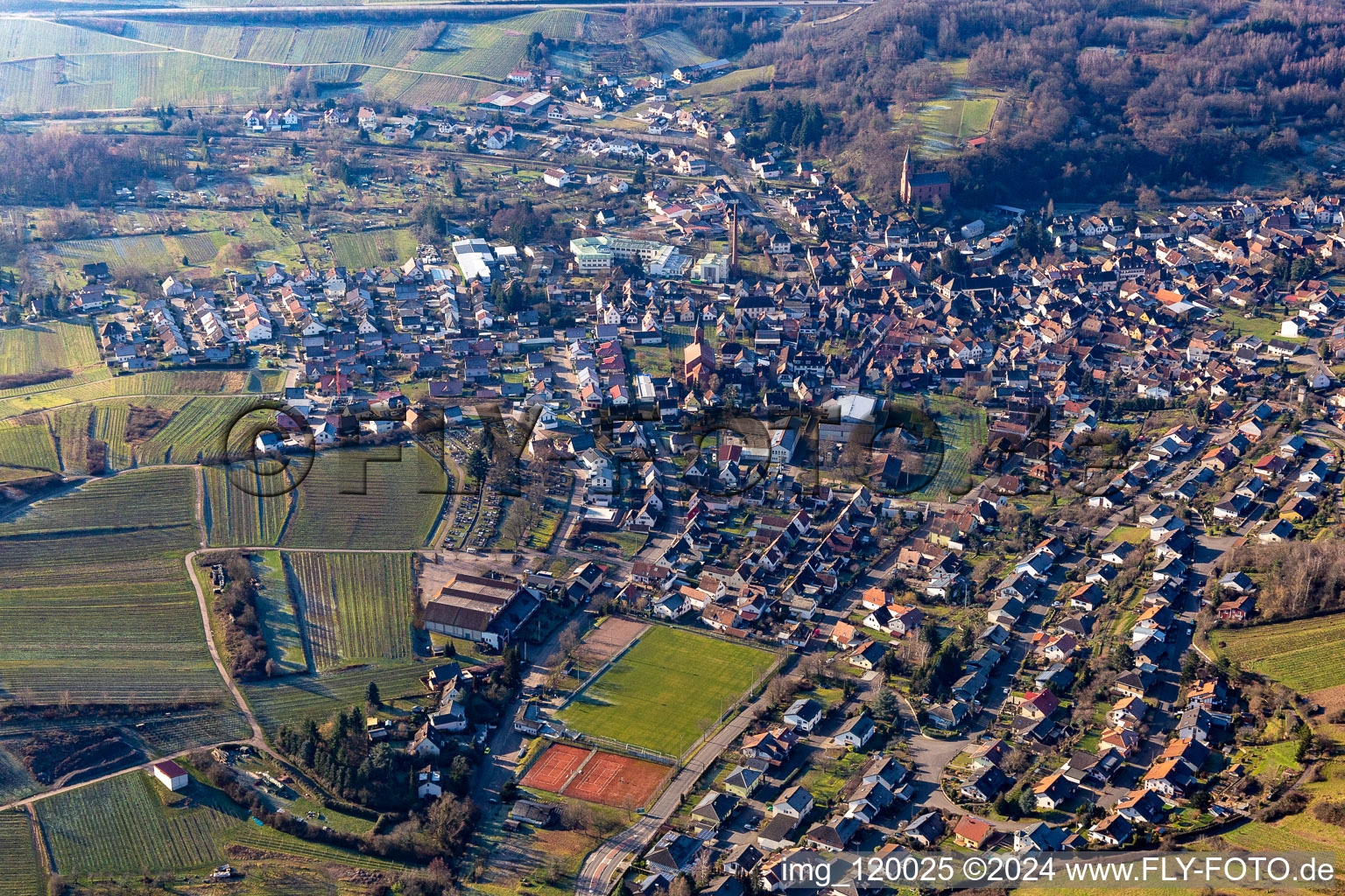 Image drone de Albersweiler dans le département Rhénanie-Palatinat, Allemagne