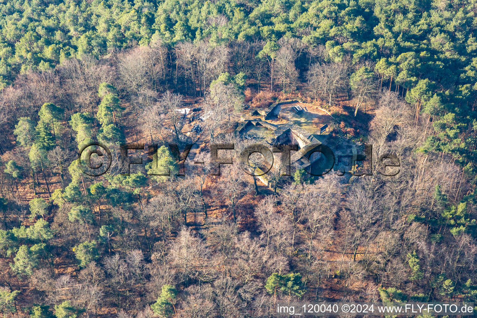 Vue aérienne de Château de Schlössel à Klingenmünster dans le département Rhénanie-Palatinat, Allemagne