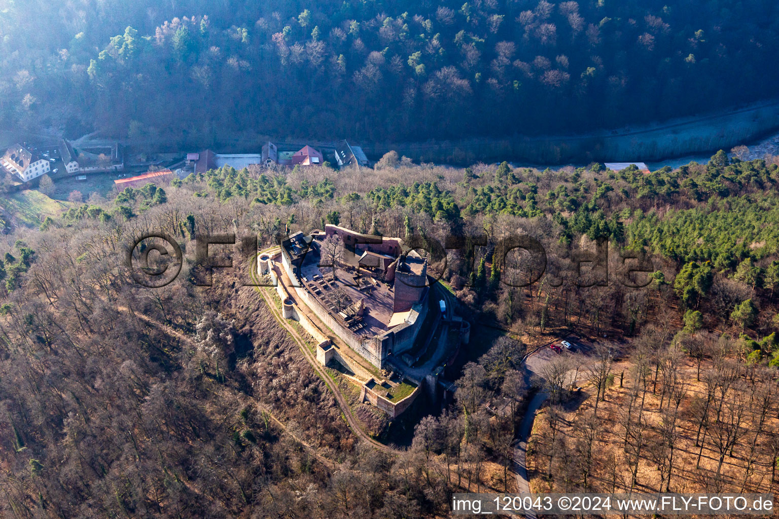 Photographie aérienne de Ruines du château de Landeck à Klingenmünster dans le département Rhénanie-Palatinat, Allemagne