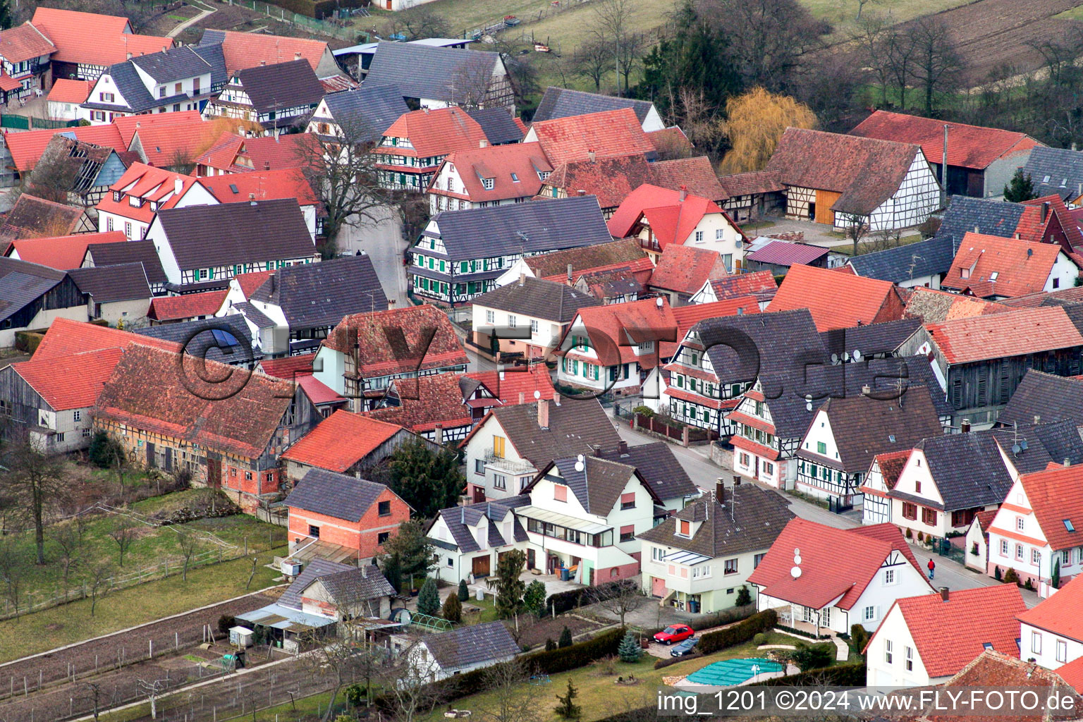 Seebach dans le département Bas Rhin, France hors des airs