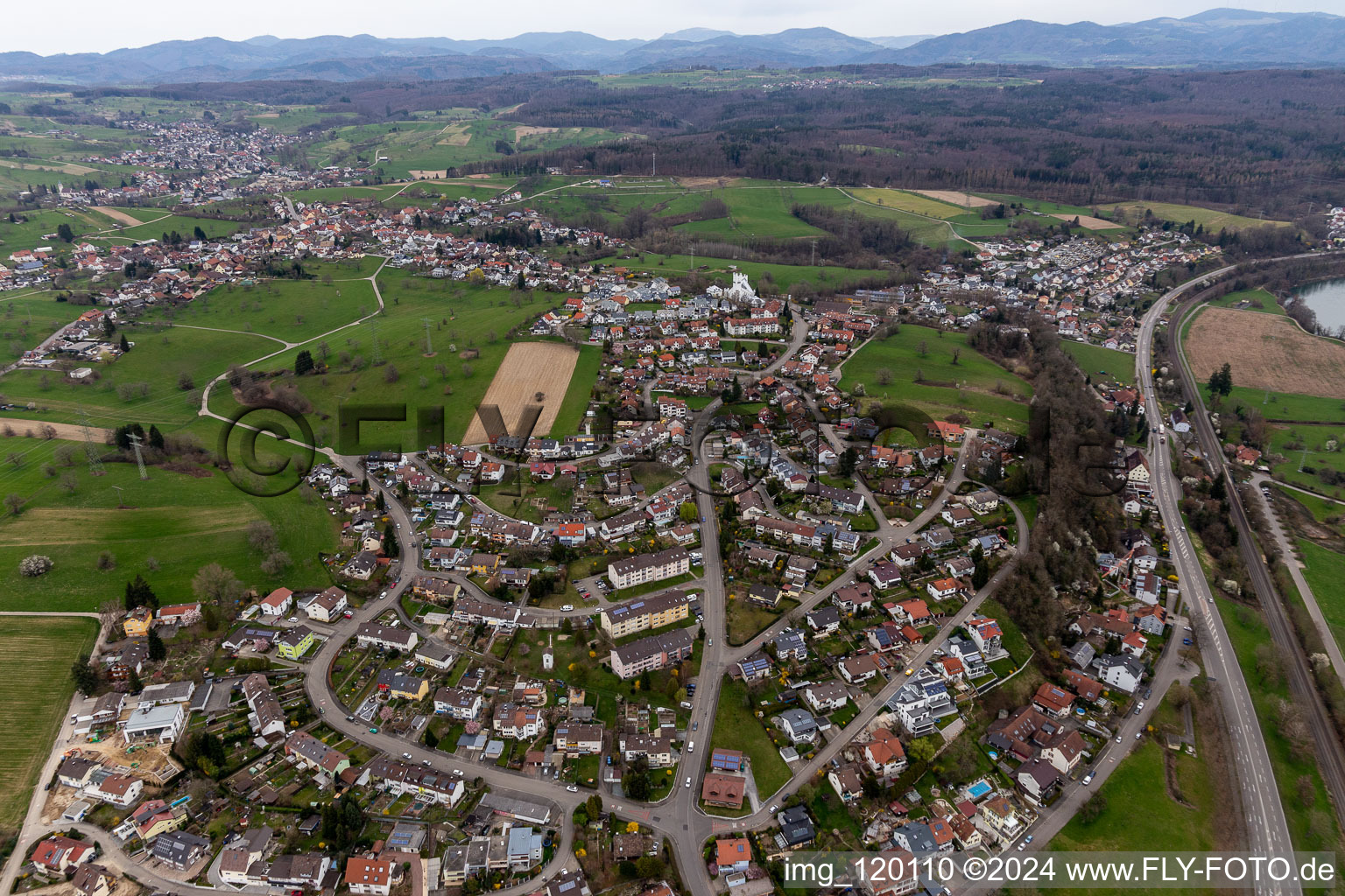 Vue aérienne de Quartier de Karsau à Rheinfelden dans le département Bade-Wurtemberg, Allemagne