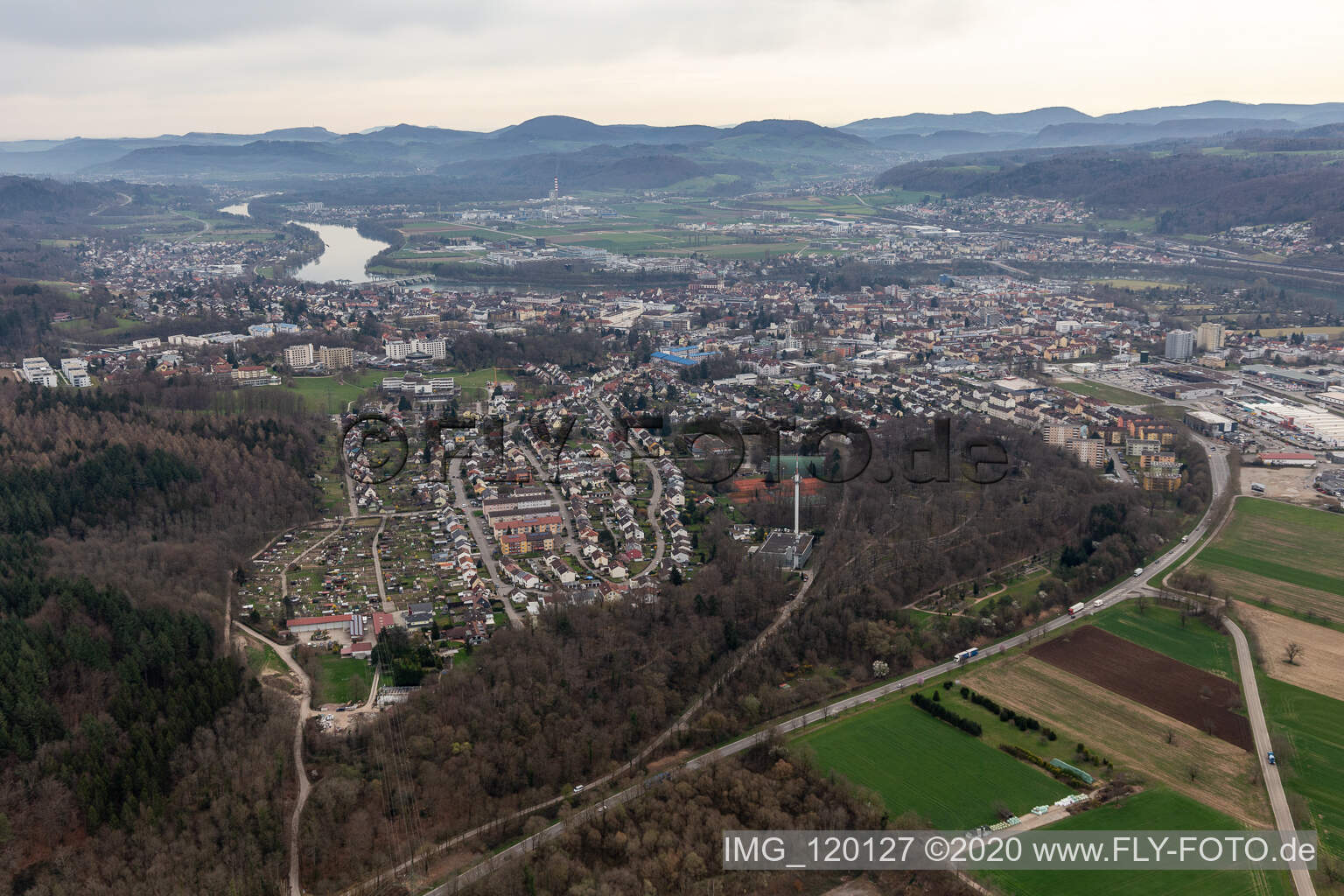Photographie aérienne de Bad Säckingen dans le département Bade-Wurtemberg, Allemagne