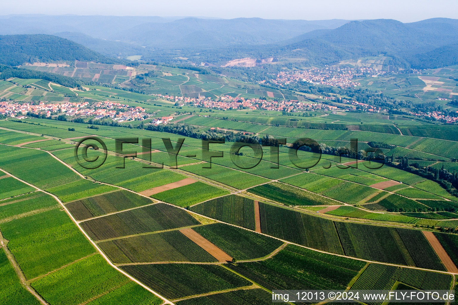 Vue oblique de Ilbesheim bei Landau in der Pfalz dans le département Rhénanie-Palatinat, Allemagne