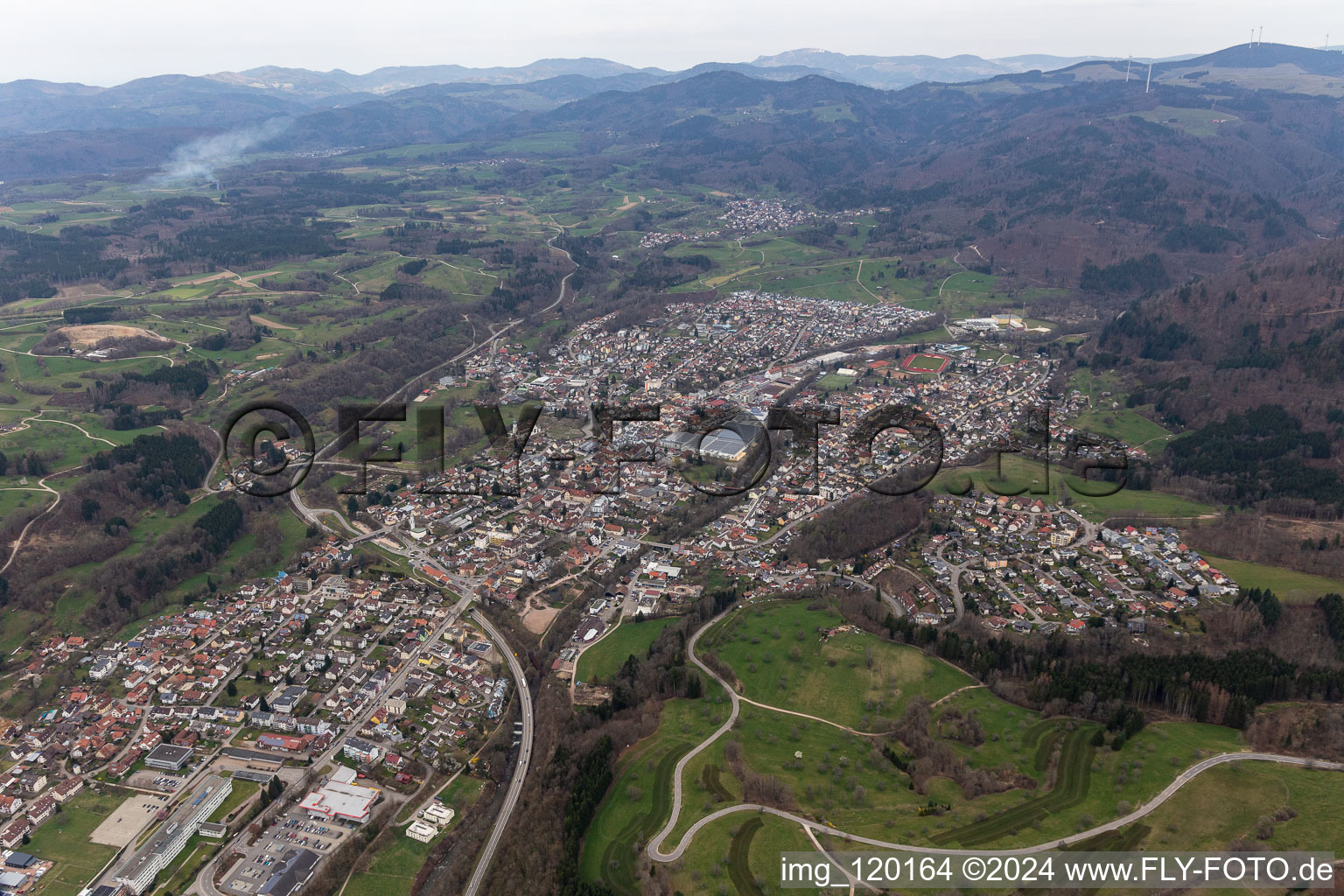 Vue aérienne de Wehr dans le département Bade-Wurtemberg, Allemagne