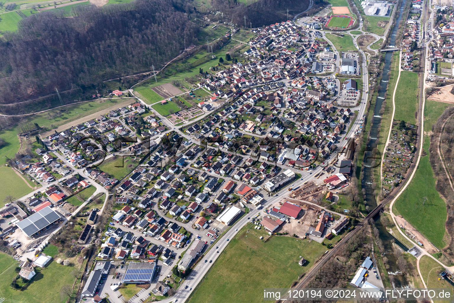 Vue aérienne de Quartier Höllstein in Steinen dans le département Bade-Wurtemberg, Allemagne