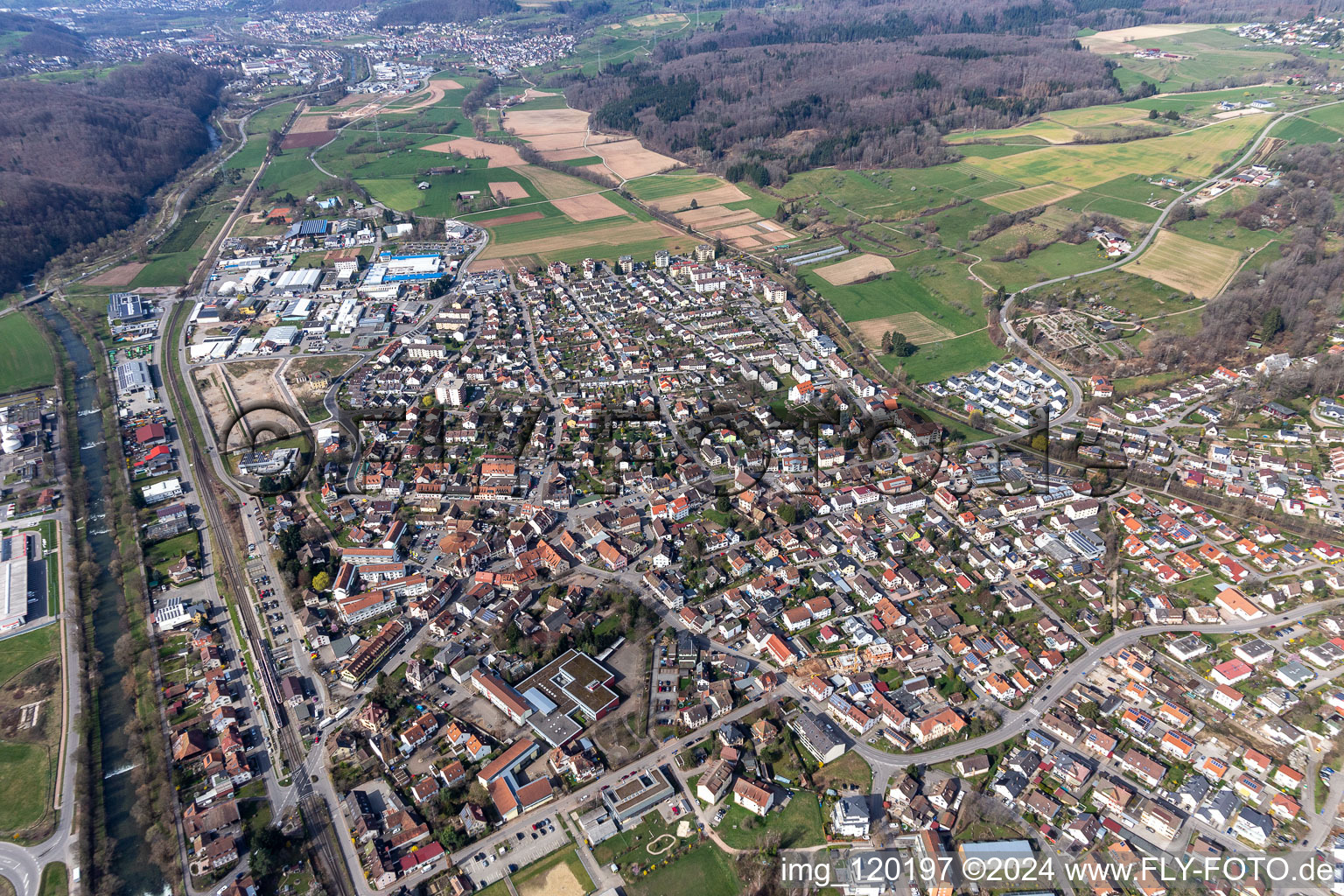 Vue aérienne de Steinen dans le département Bade-Wurtemberg, Allemagne