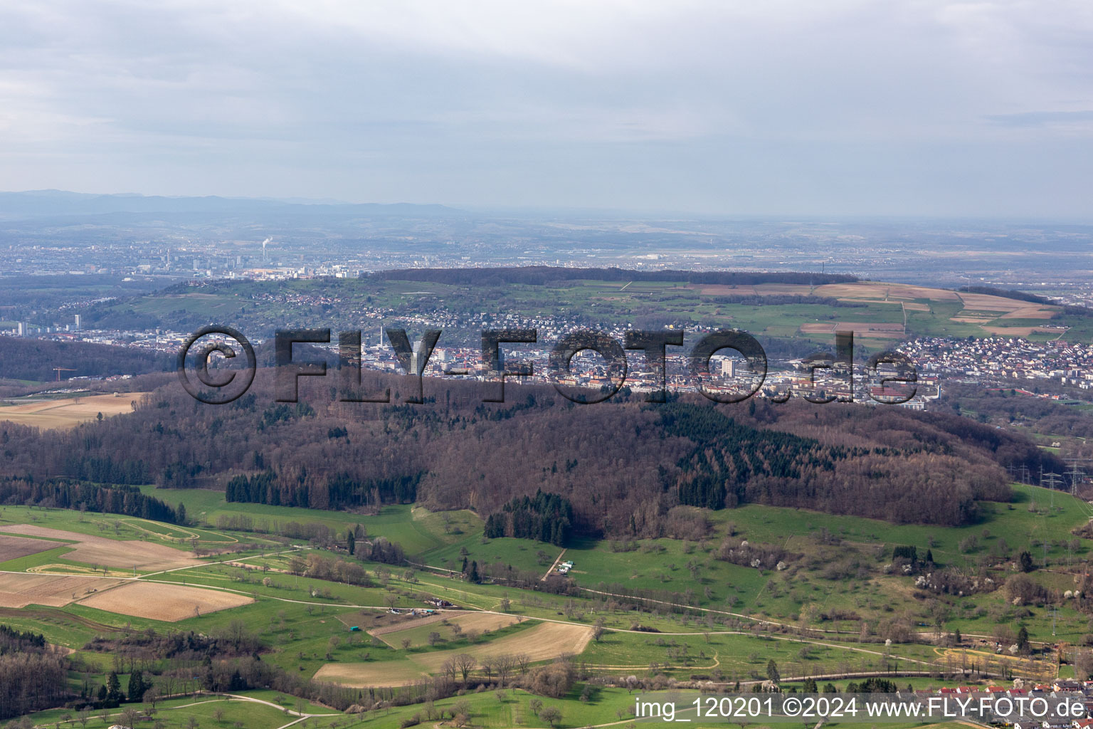 Vue aérienne de Lörrach dans le département Bade-Wurtemberg, Allemagne