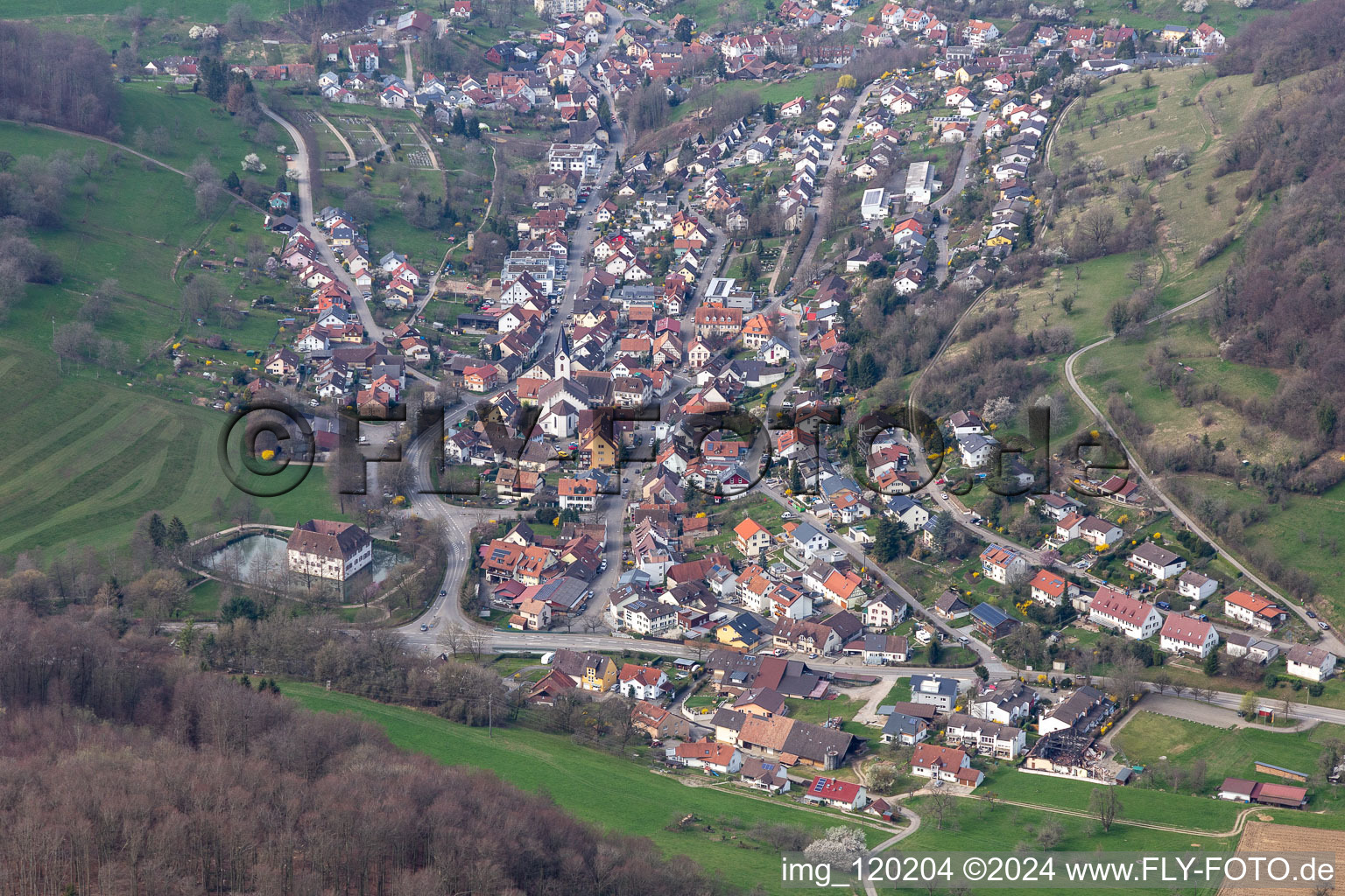 Vue aérienne de Inzlingen dans le département Bade-Wurtemberg, Allemagne