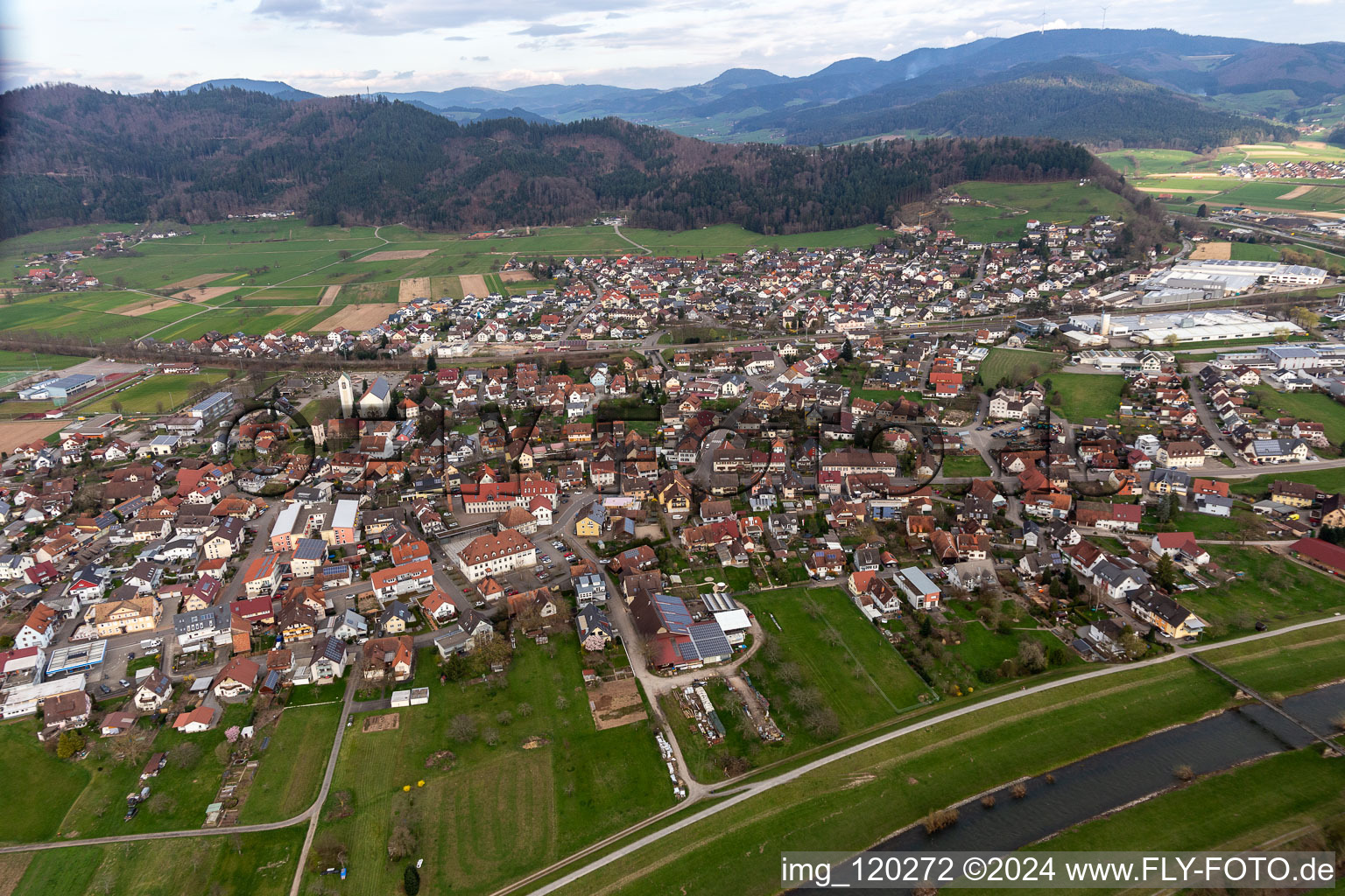 Vue oblique de Biberach dans le département Bade-Wurtemberg, Allemagne