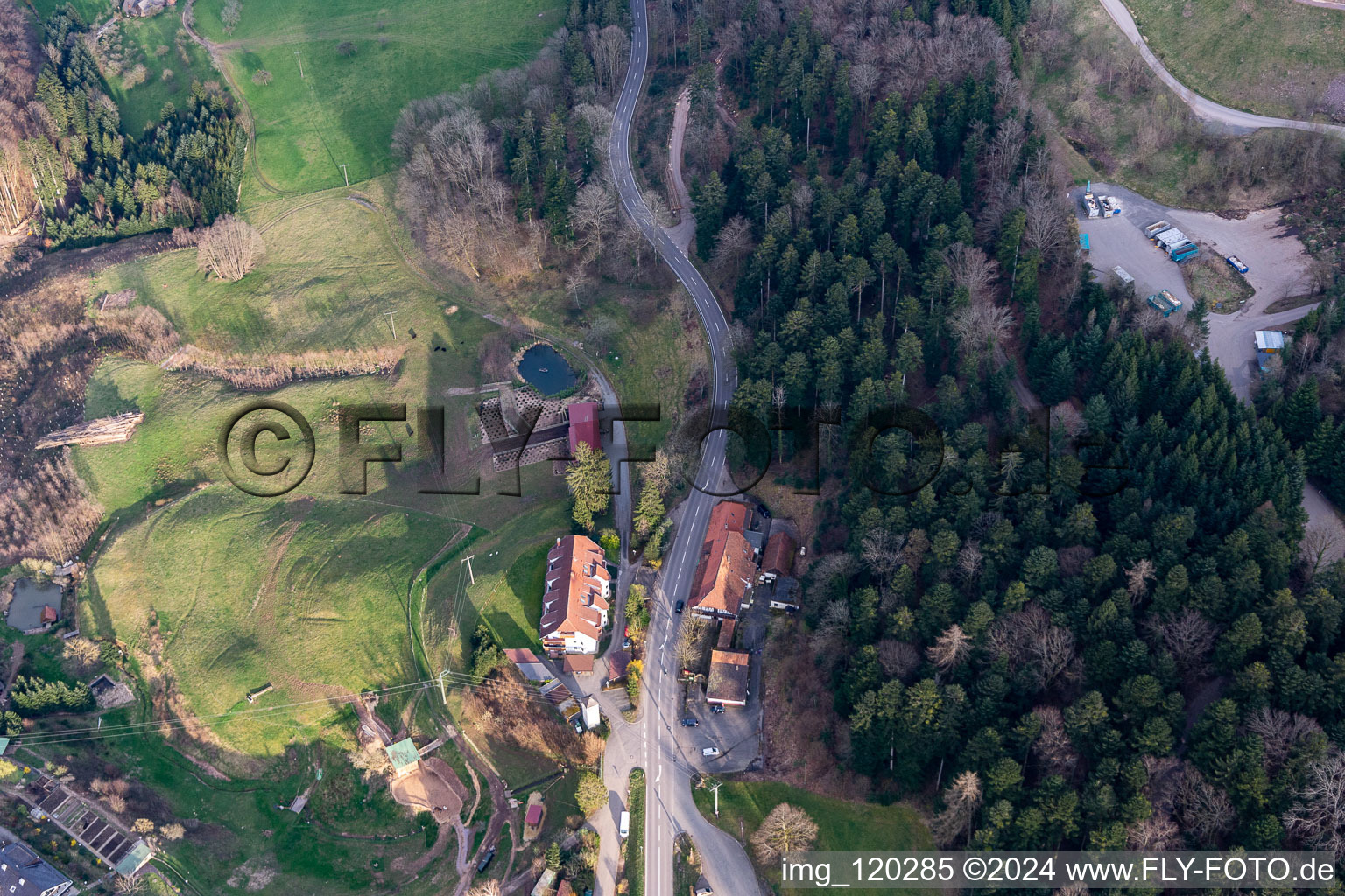 Vue aérienne de Vue du Kinzigtal à Seelbach dans le département Bade-Wurtemberg, Allemagne